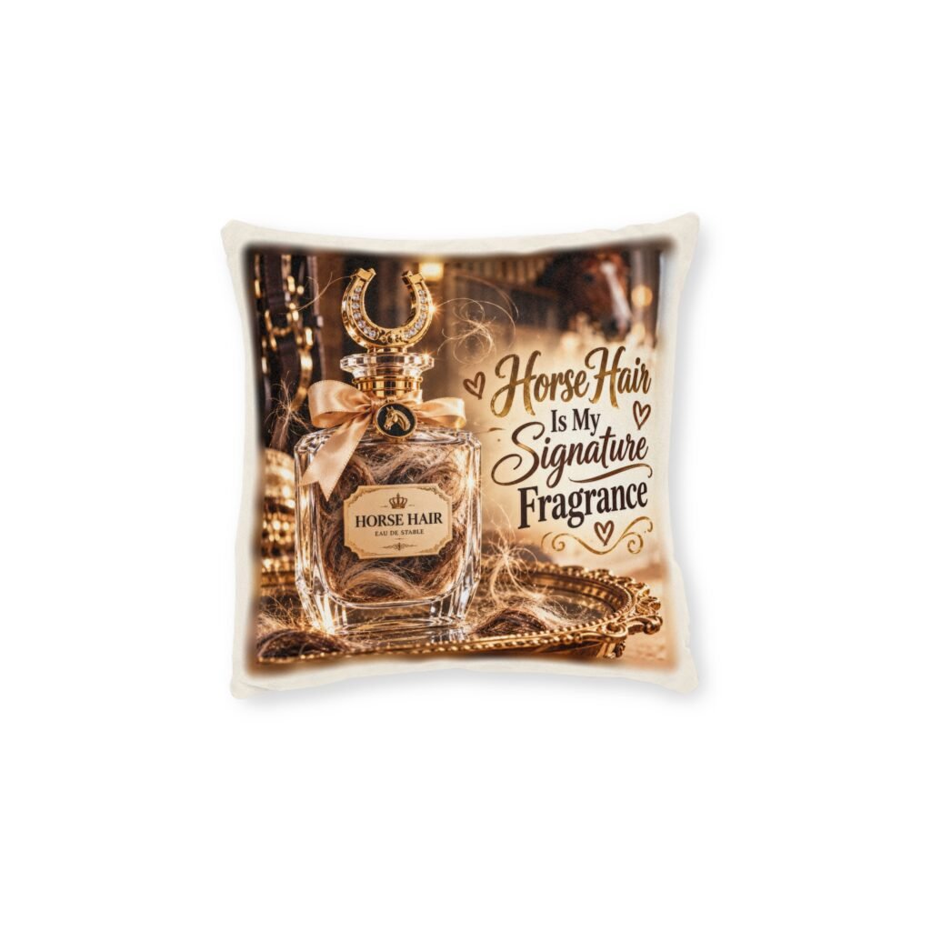 Horse Hair Is My Signature Fragrance Cushion, Horse Lover Gift, Equestrian Throw Pillow, Pony Mum Gift, Horse Decor, Gift for Horse Rider