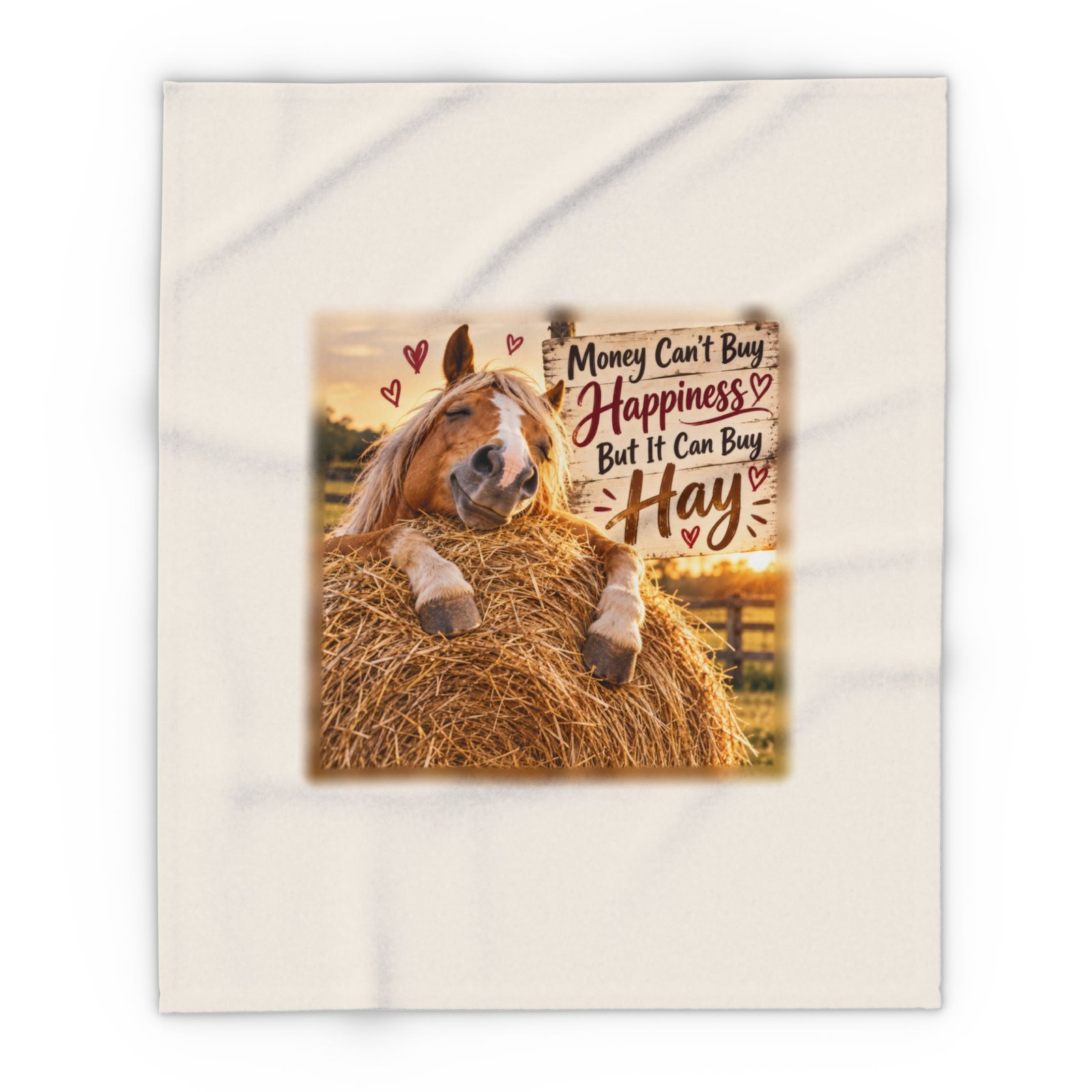 Money Can't Buy Happiness But It Can Buy Hay Blanket, Horse Lover Gift, Fleece Throw Blanket, Equestrian Gift, Pony Mum Gift - Image 7