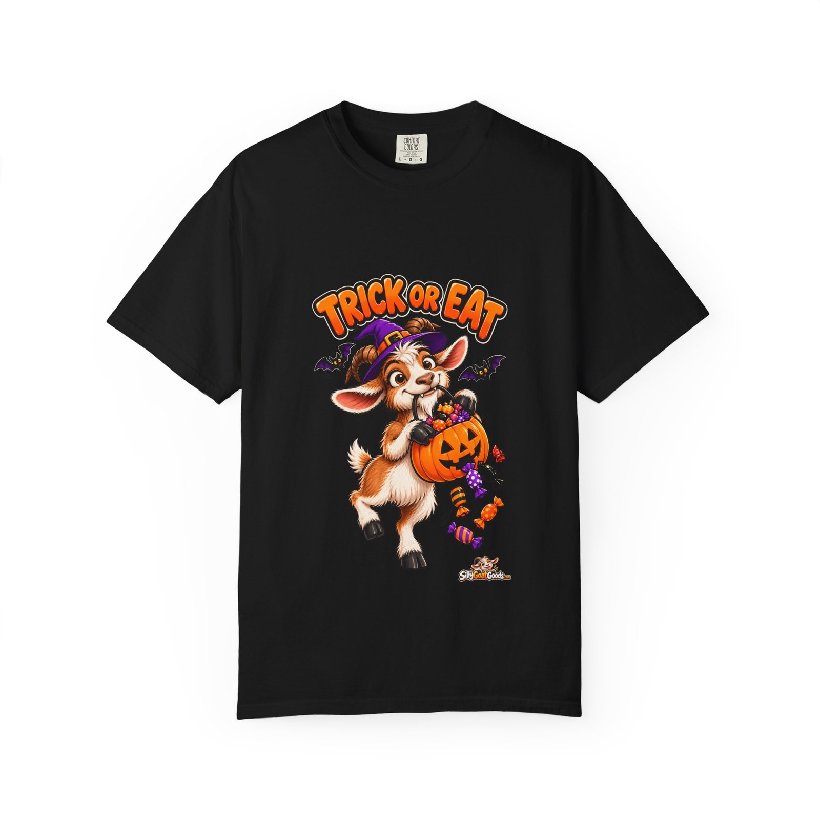 Trick or Eat Funny Goat Halloween T-Shirt, Goat Lover Gift, Family Matching Halloween Tee, Comfort Colors Shirt for Him or Her - Image 7