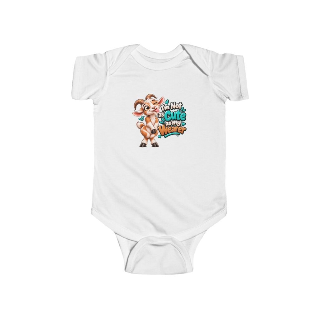 Not as Cute as My Wearer Baby Bodysuit, Funny Goat Baby Vest, Cute Baby Grow, Baby Shower Gift, New Baby Gift, Funny Babywear