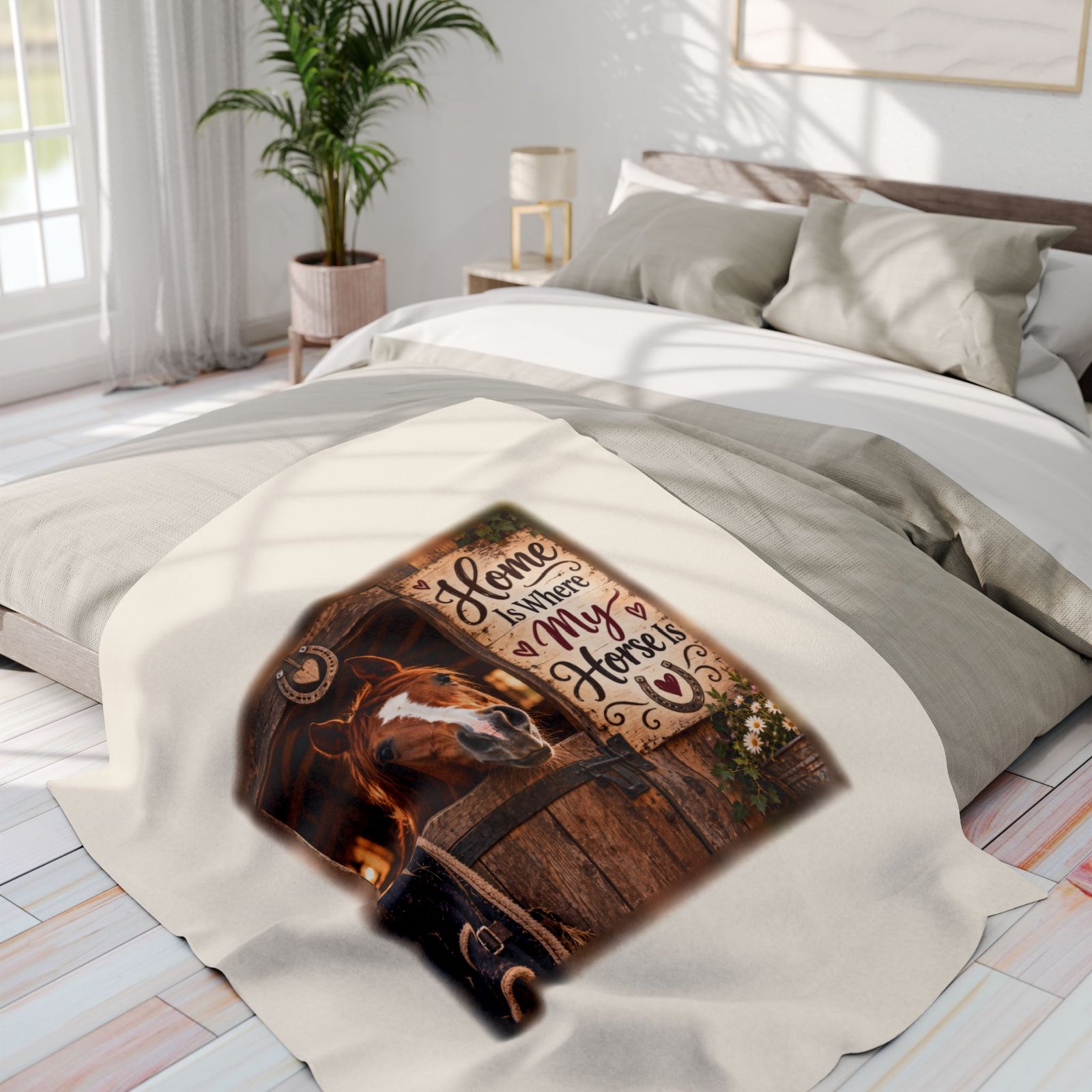 Home Is Where My Horse Is Blanket, Horse Lover Gift, Fleece Throw Blanket, Equestrian Gift, Pony Mum Gift, Cosy Horse Throw - Image 12