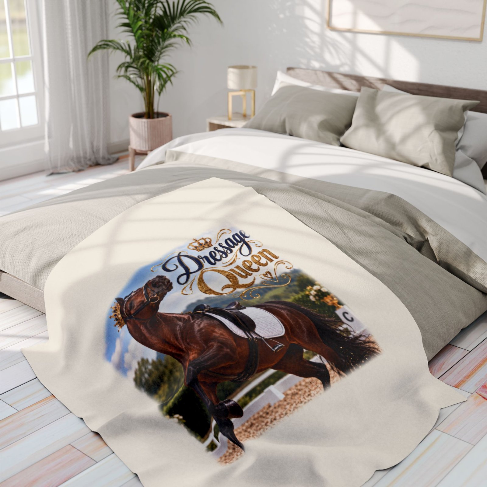 Dressage Queen Blanket, Horse Lover Gift, Fleece Throw Blanket, Equestrian Gift, Pony Mum Gift, Cosy Horse Throw - Image 12