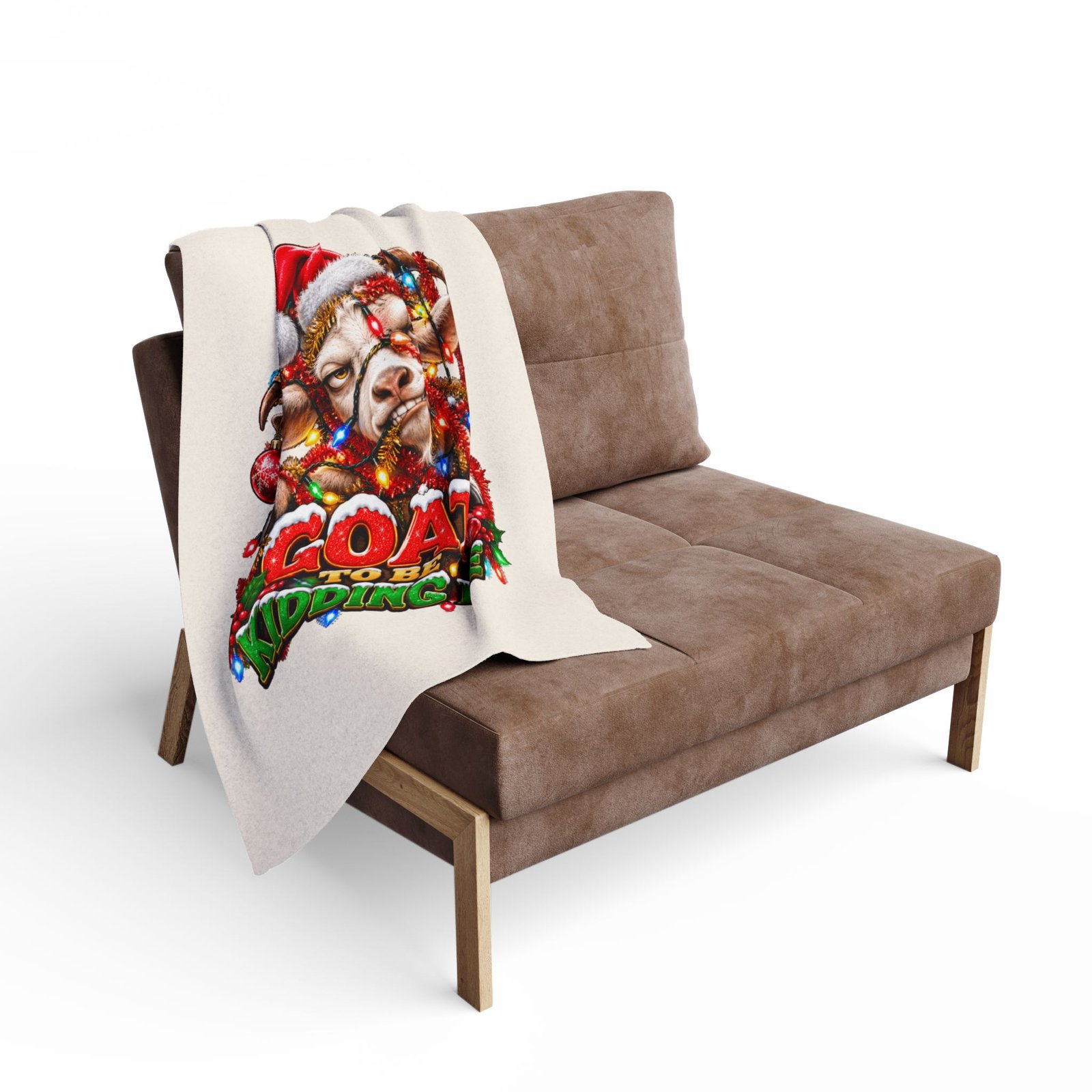 Goat To Be Kidding Me Christmas Blanket, Funny Goat Fleece Throw, Festive Sofa Blanket, Christmas Gift, Goat Lover Gift - Image 4