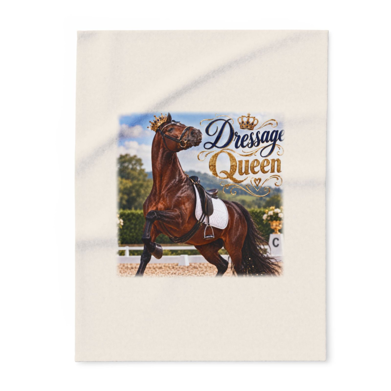 Dressage Queen Blanket, Horse Lover Gift, Fleece Throw Blanket, Equestrian Gift, Pony Mum Gift, Cosy Horse Throw