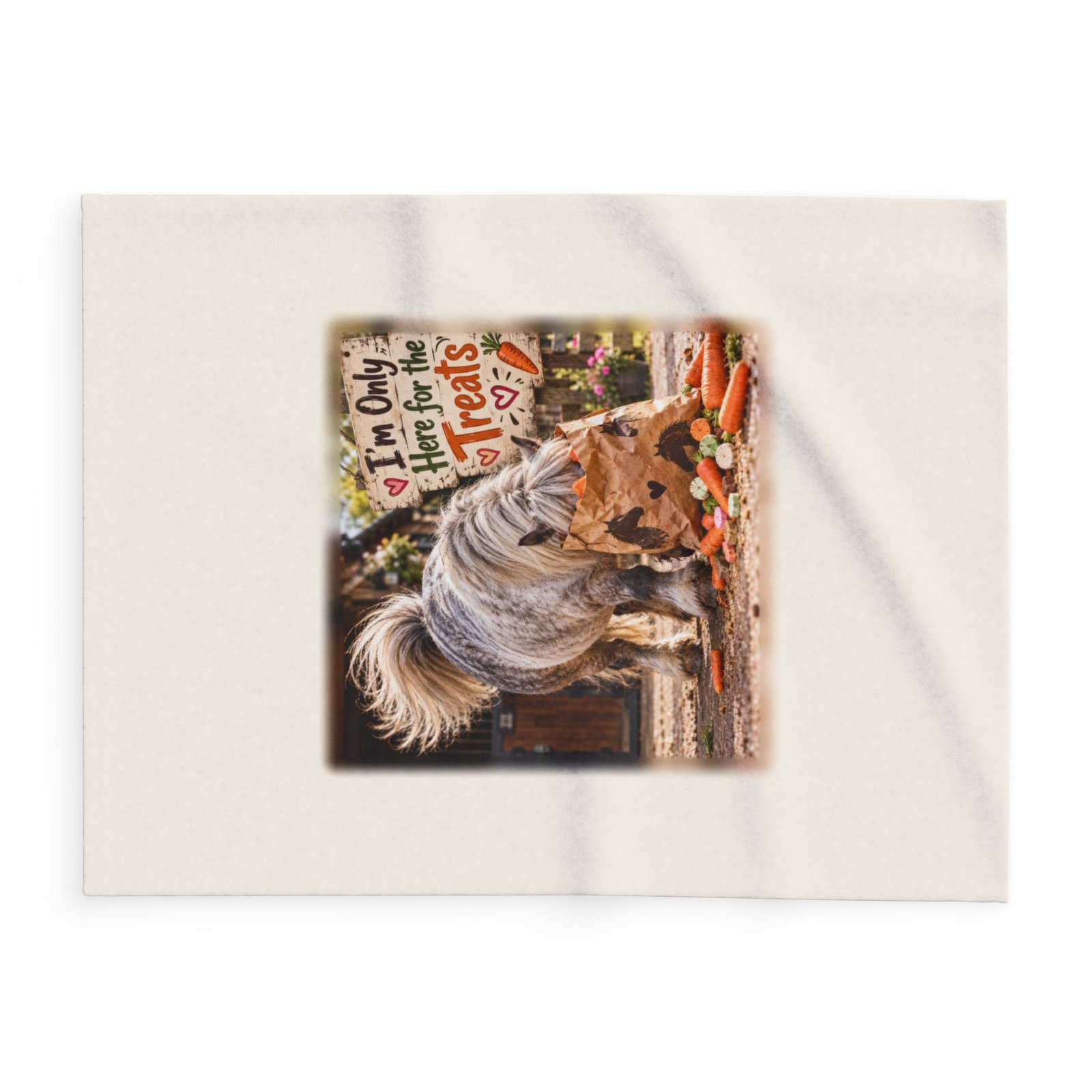 I'm Only Here for the Treats Blanket, Horse Lover Gift, Fleece Throw Blanket, Equestrian Gift, Pony Mum Gift, Cosy Horse Throw - Image 2