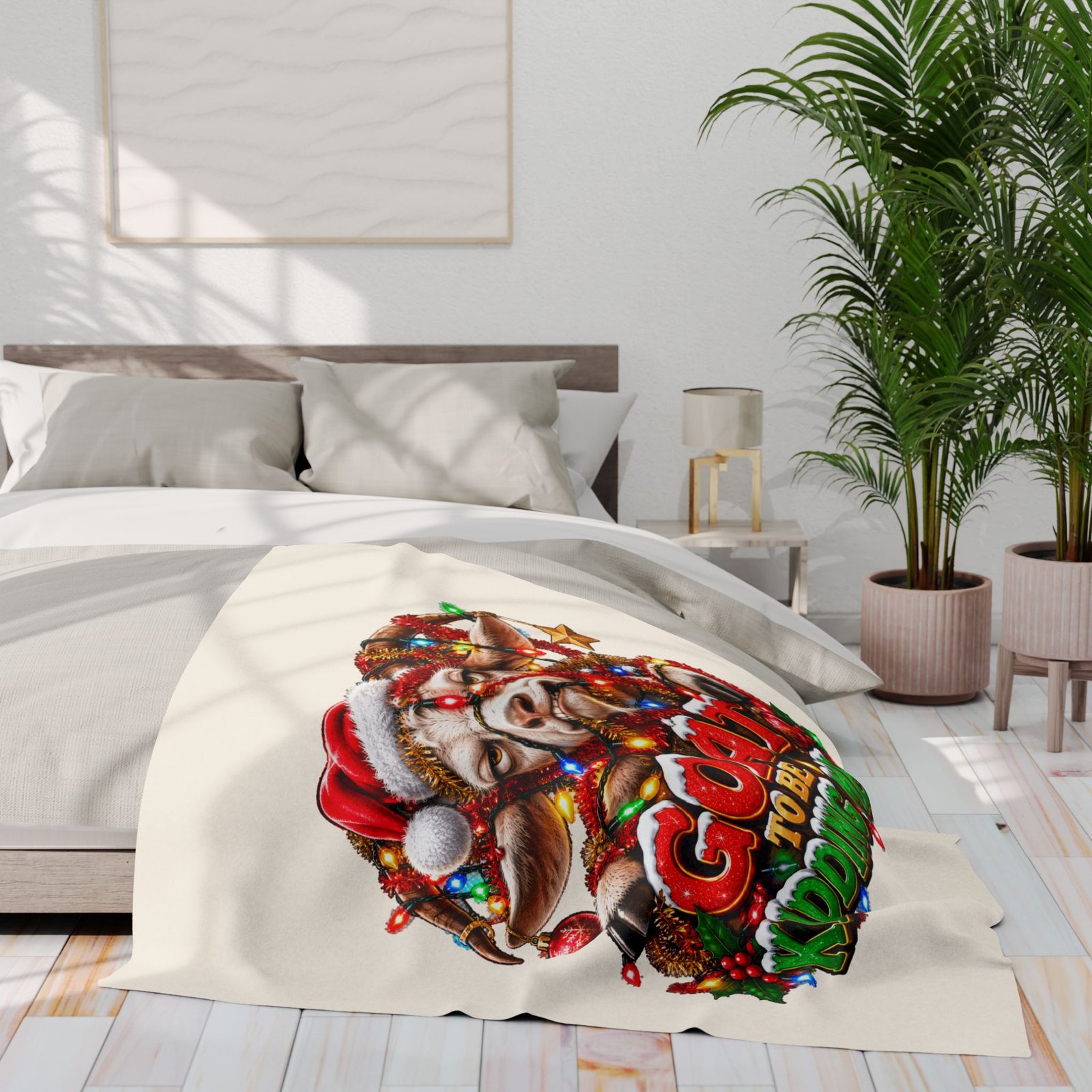 Goat To Be Kidding Me Christmas Blanket, Funny Goat Fleece Throw, Festive Sofa Blanket, Christmas Gift, Goat Lover Gift - Image 11