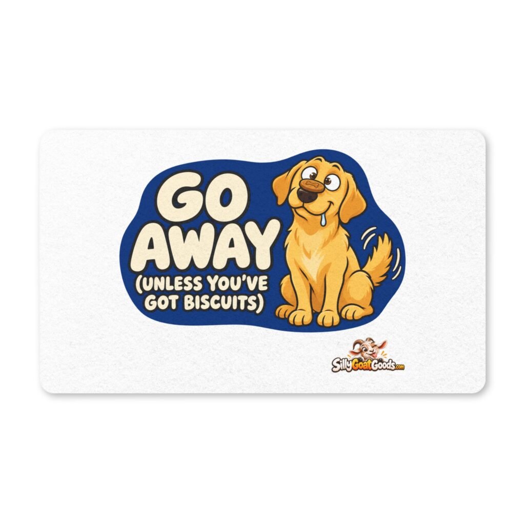 Go Away Unless Youve Got Biscuits Funny Doormat, Dog Lover Welcome Mat, Funny Front Door Mat, Housewarming Gift, Dog Owner Gift