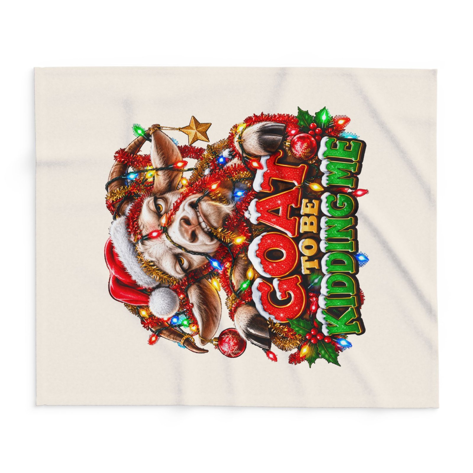 Goat To Be Kidding Me Christmas Blanket, Funny Goat Fleece Throw, Festive Sofa Blanket, Christmas Gift, Goat Lover Gift - Image 8