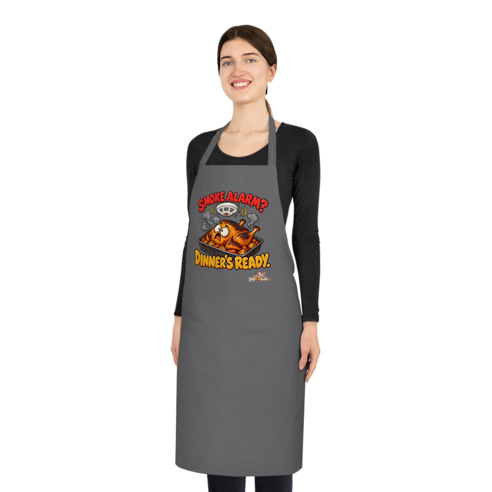 Smoke Alarm Dinners Ready Funny Cooking Apron, Bad Cook Gift, Kitchen Humour Apron for Men or Women, Funny Gift for Dad or Mum - Image 3