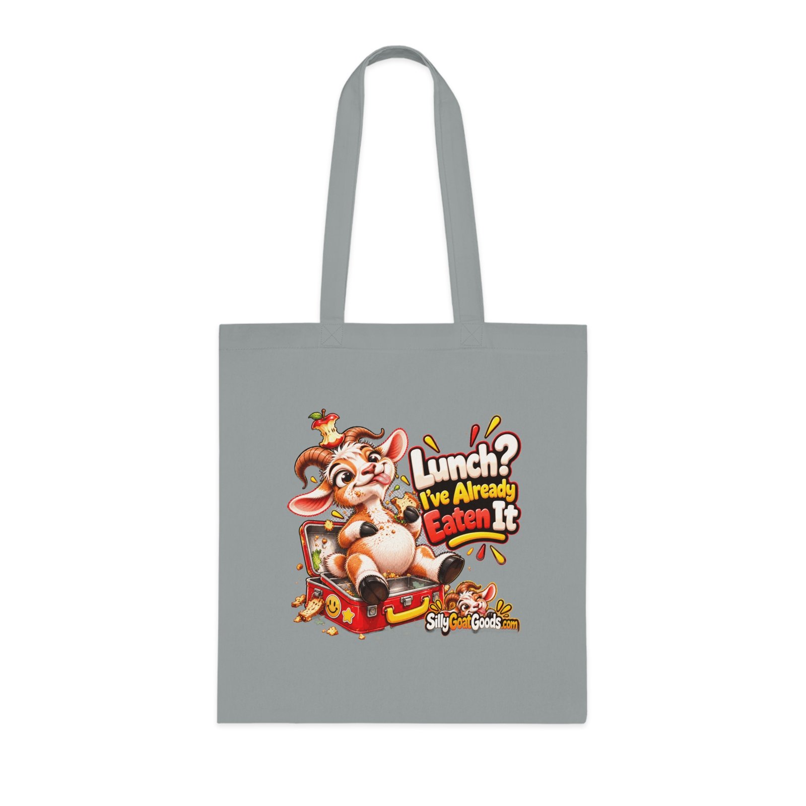 Lunch, I've Already Eaten It Tote Bag, Funny Goat Cotton Shopping Bag, Snack Lover Gift, Gift for Her - Image 4