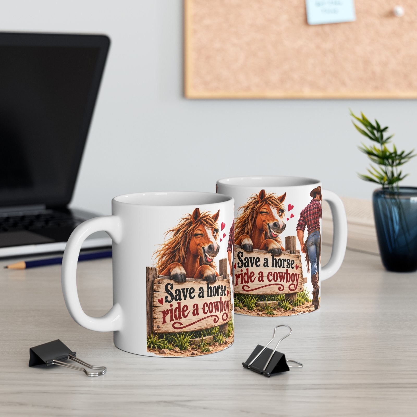 Save a Horse Ride a Cowboy Mug, Funny Rude Horse Coffee Mug, Cheeky Cowgirl Gift, Equestrian Gift for Her, Horse Lover Mug 11oz - Image 5
