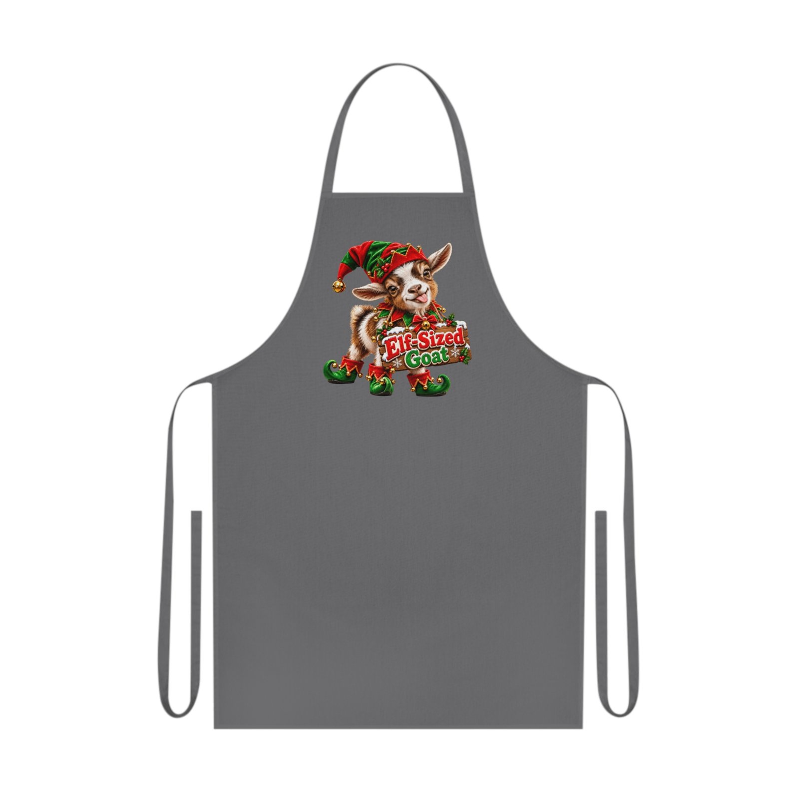 Elf-Sized Goat Christmas Apron, Funny Goat Kitchen Apron, Festive Cooking Apron, Goat Lover Gift, Christmas Baking Gift, Secret Santa - Image 4
