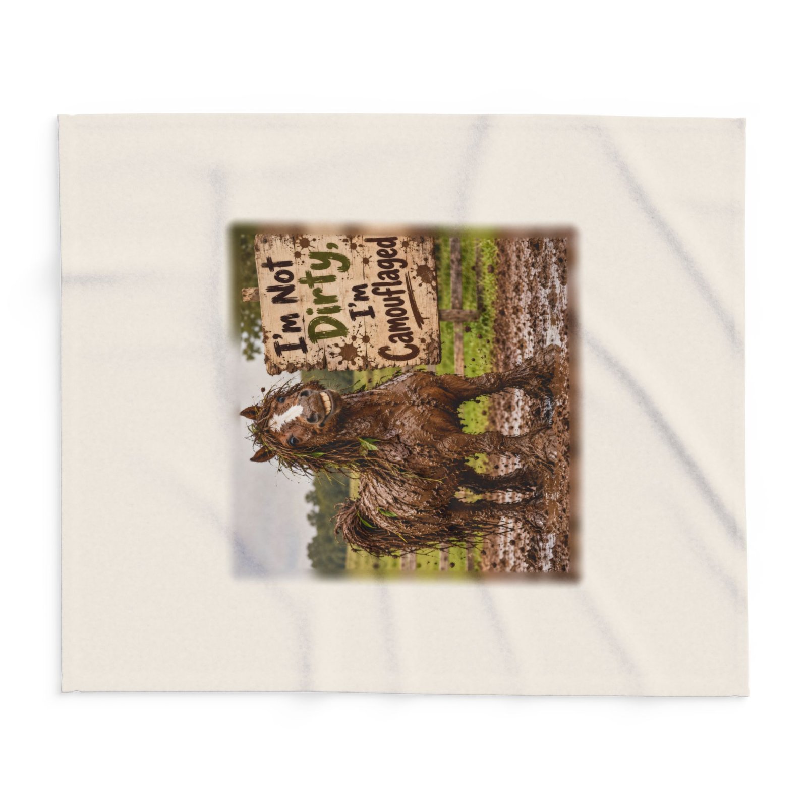 I'm Not Dirty I'm Camouflaged Blanket, Horse Lover Gift, Fleece Throw Blanket, Equestrian Gift, Pony Mum Gift, Cosy Horse Throw - Image 8
