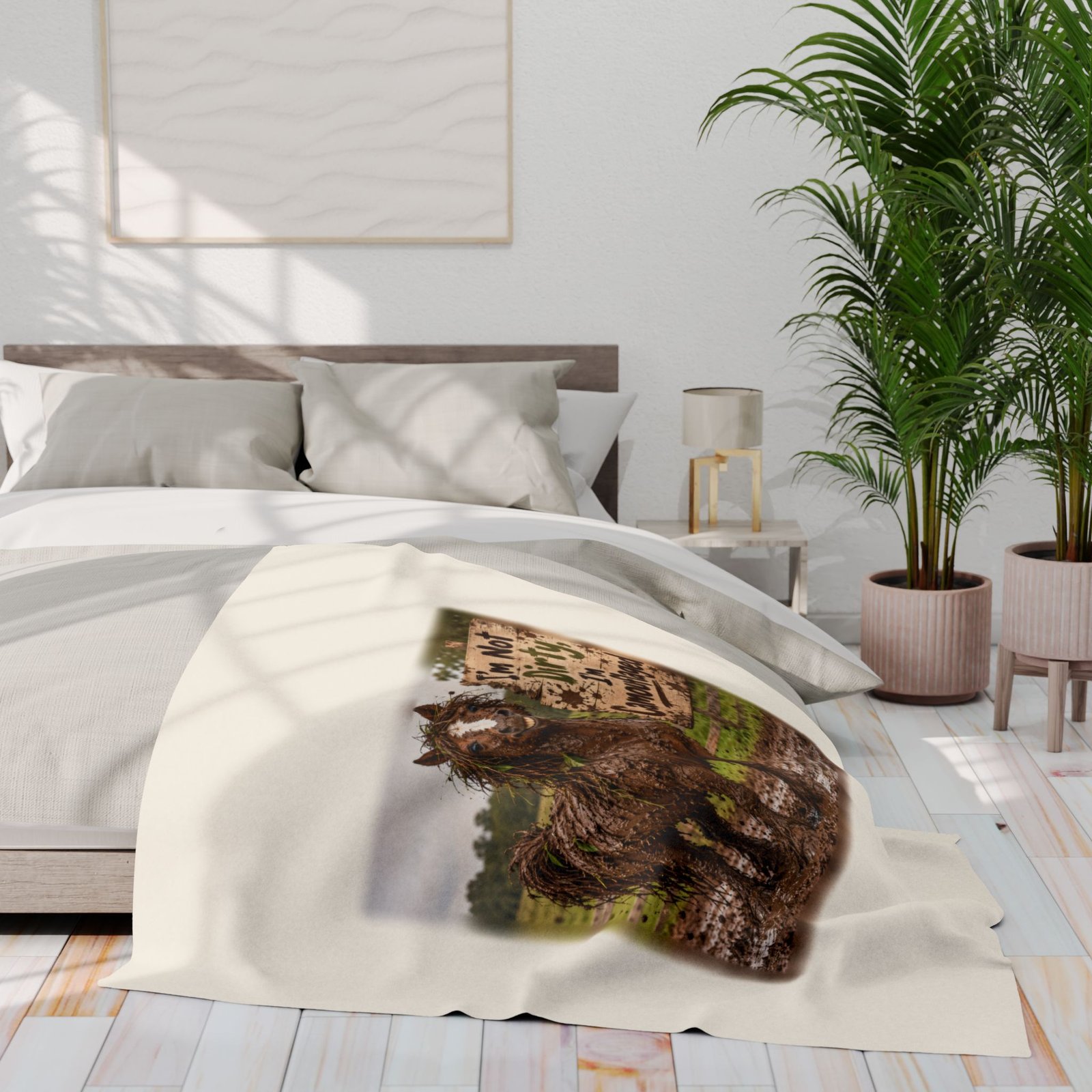 I'm Not Dirty I'm Camouflaged Blanket, Horse Lover Gift, Fleece Throw Blanket, Equestrian Gift, Pony Mum Gift, Cosy Horse Throw - Image 11