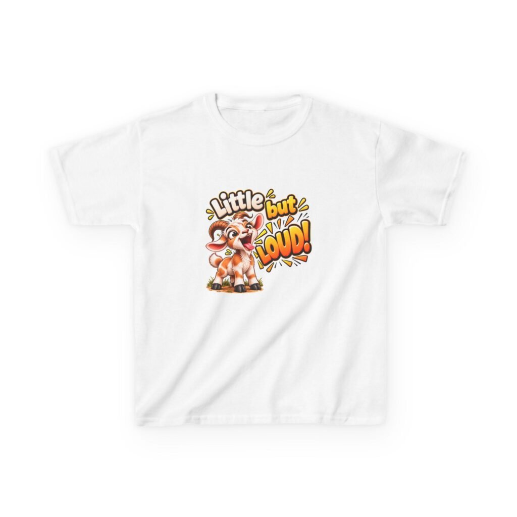 Little But Loud Kids T-Shirt, Funny Goat Kids Tee, Cheeky Children's Shirt, Kids Birthday Gift, Girls Boys Funny Tee