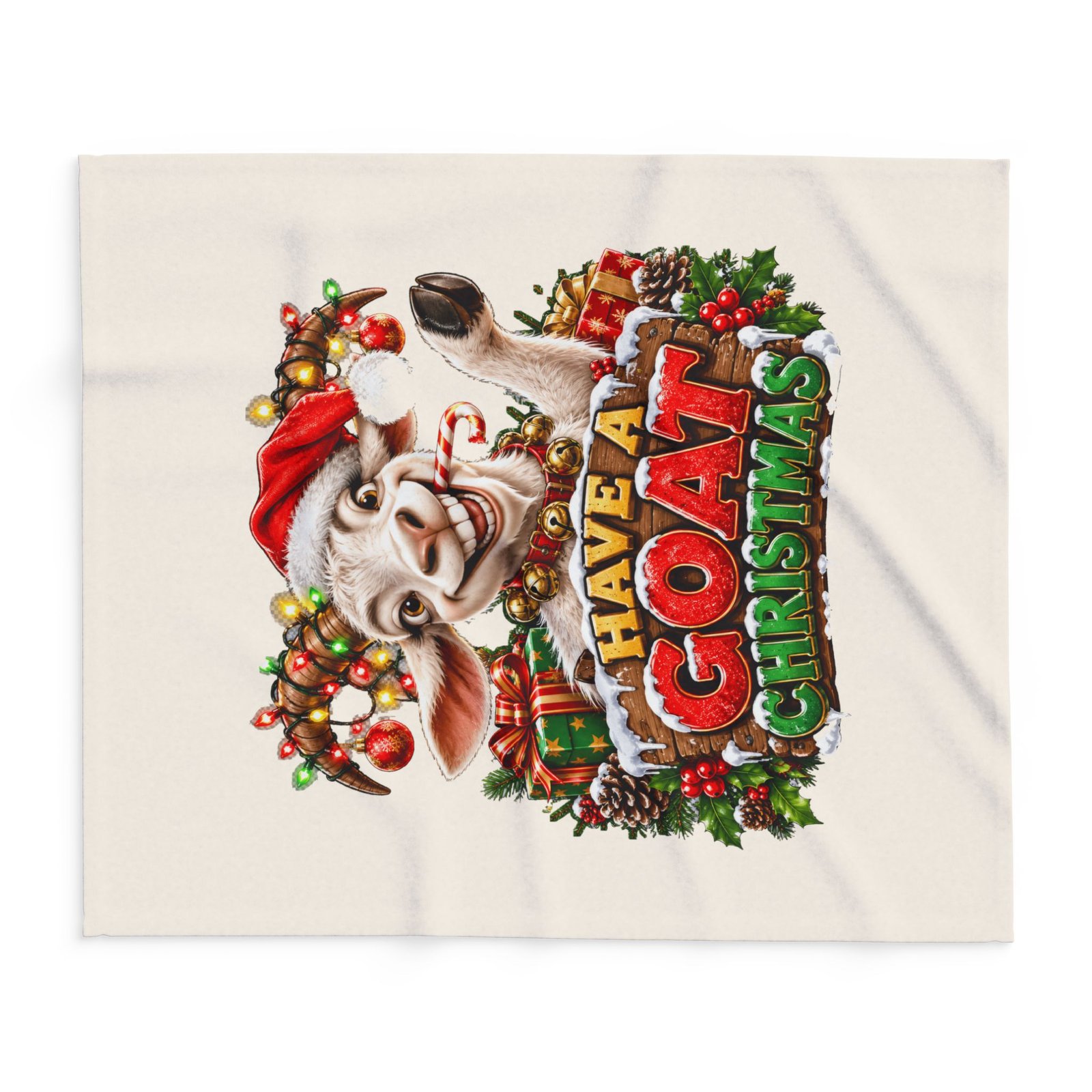 Have A Goat Christmas Blanket, Funny Goat Fleece Throw, Festive Sofa Blanket, Christmas Gift, Goat Lover Gift - Image 8