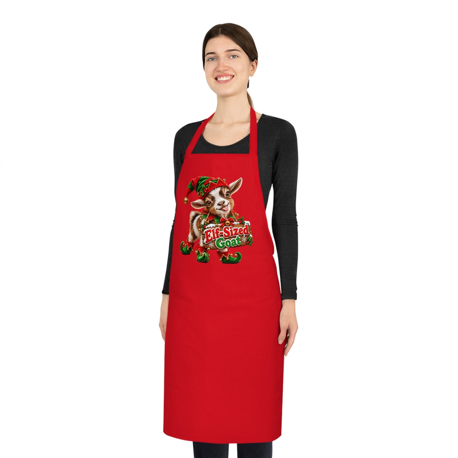 Elf-Sized Goat Christmas Apron, Funny Goat Kitchen Apron, Festive Cooking Apron, Goat Lover Gift, Christmas Baking Gift, Secret Santa - Image 7