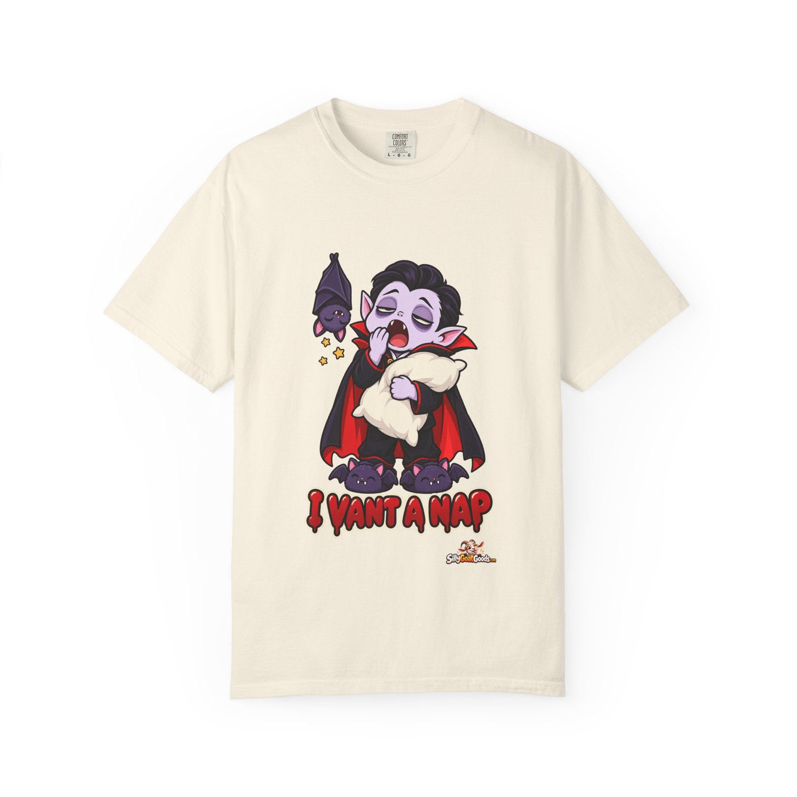 I Vant a Nap Funny Vampire Halloween T-Shirt, Tired Sleepy Halloween Tee, Cute Vampire Shirt, Comfort Colors Gift for Him or Her - Image 5