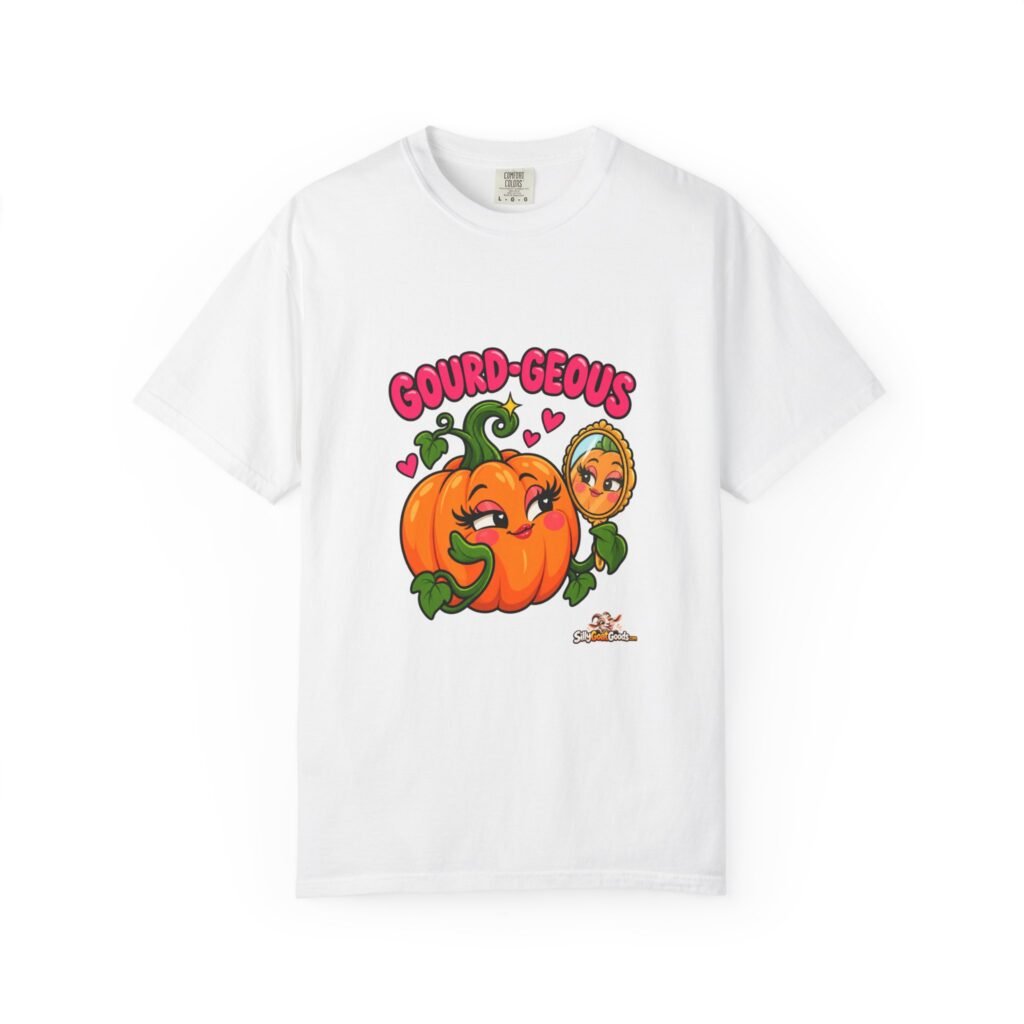 Gourd-geous Funny Pumpkin Halloween T-Shirt, Cute Pumpkin Pun Tee, Autumn Shirt, Comfort Colors Halloween Gift for Her