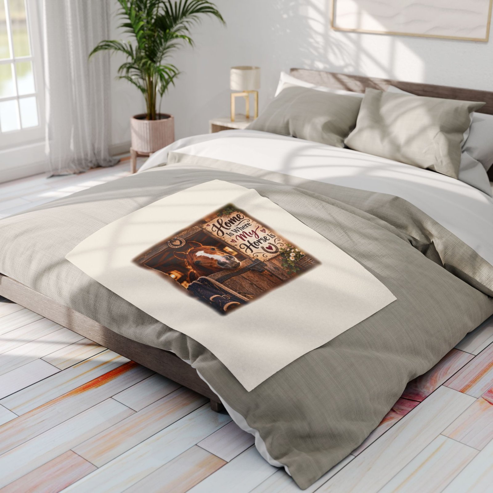 Home Is Where My Horse Is Blanket, Horse Lover Gift, Fleece Throw Blanket, Equestrian Gift, Pony Mum Gift, Cosy Horse Throw - Image 6