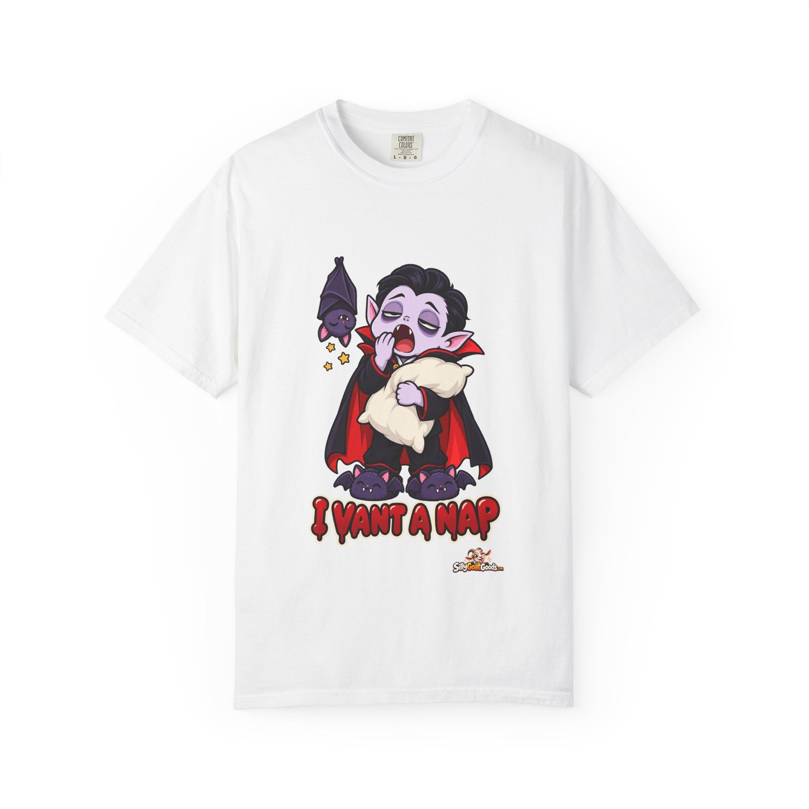 I Vant a Nap Funny Vampire Halloween T-Shirt, Tired Sleepy Halloween Tee, Cute Vampire Shirt, Comfort Colors Gift for Him or Her