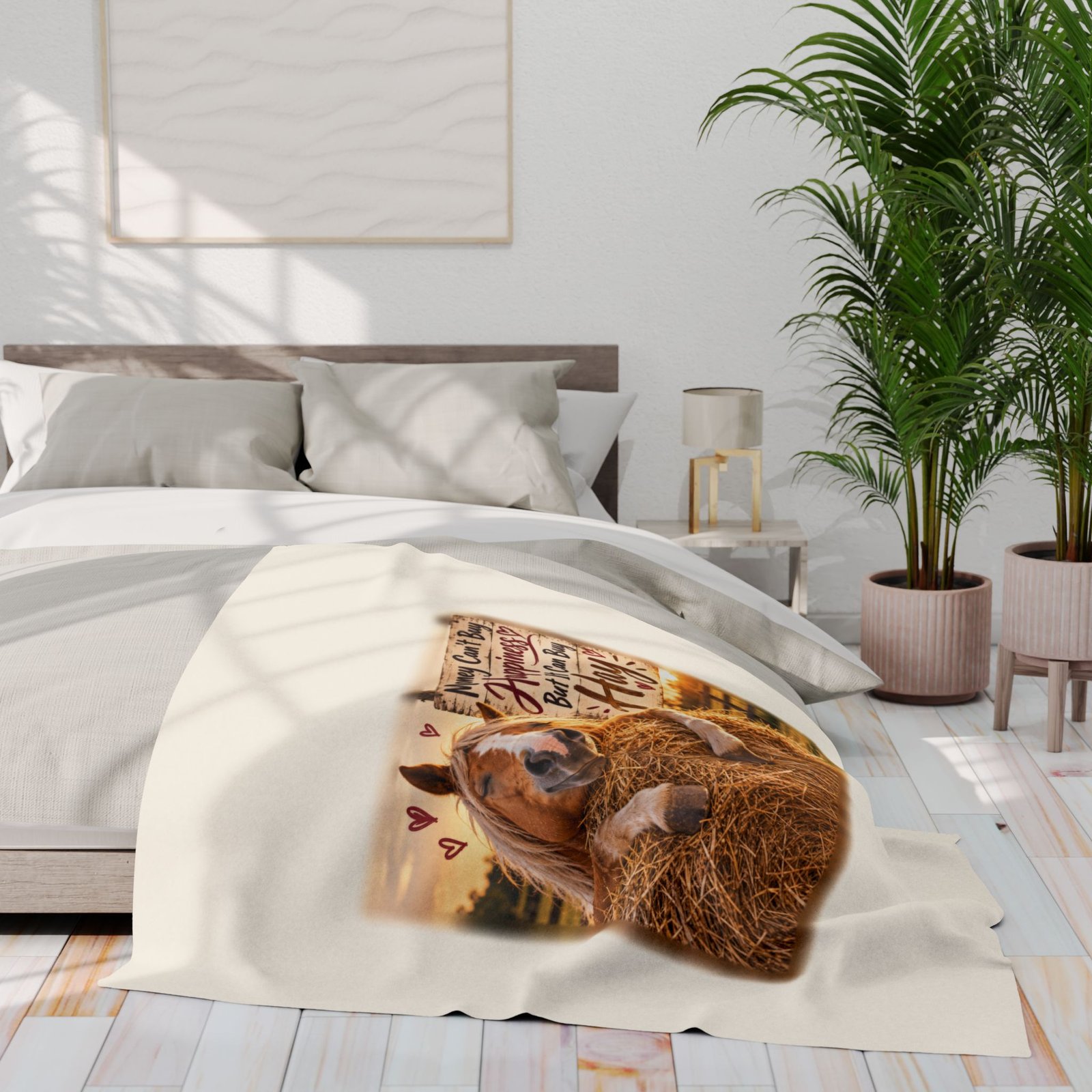 Money Can't Buy Happiness But It Can Buy Hay Blanket, Horse Lover Gift, Fleece Throw Blanket, Equestrian Gift, Pony Mum Gift - Image 11