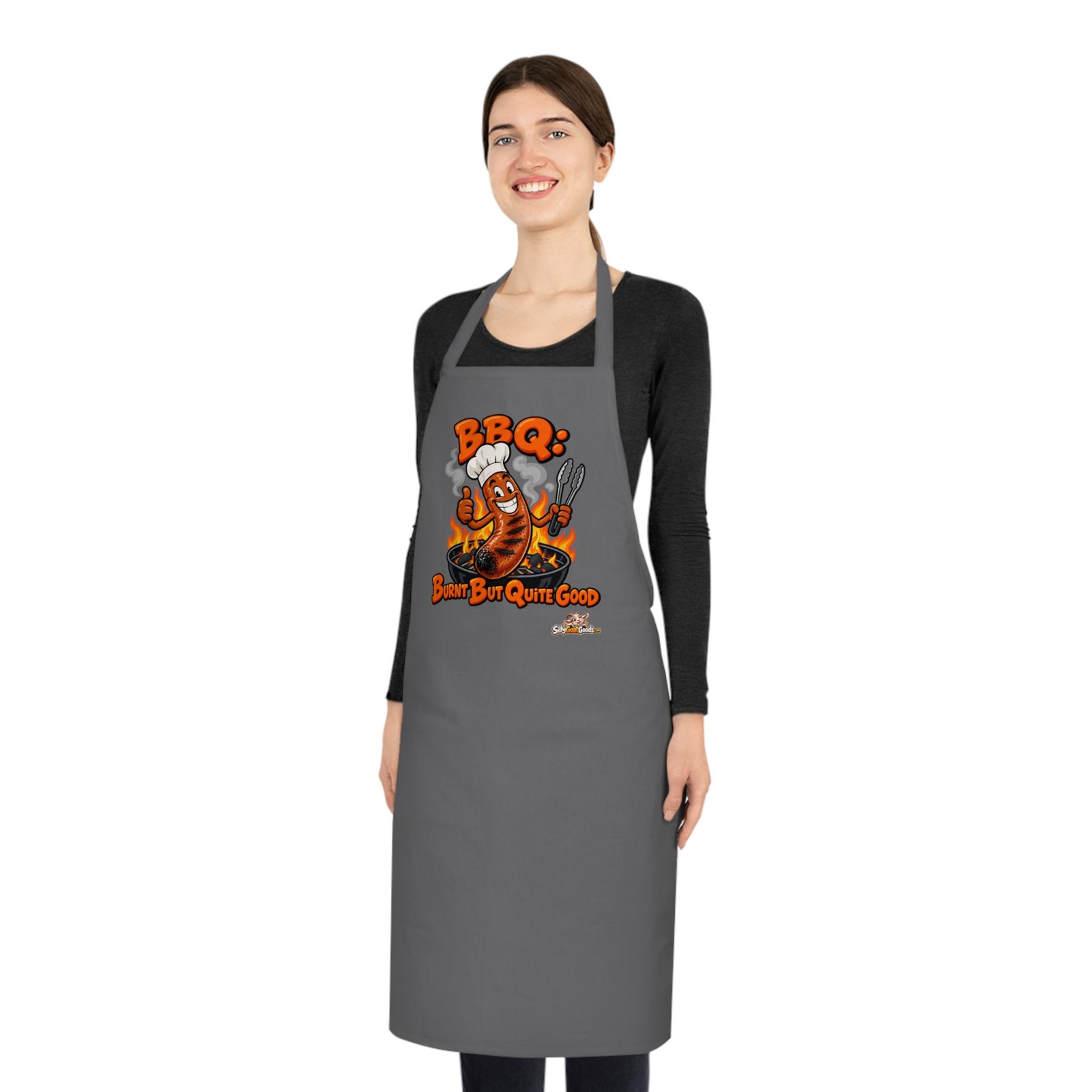 BBQ Burnt But Quite Good Funny Apron, BBQ Gift for Dad, Barbecue Apron for Men, Grill Master Fathers Day Gift, Kitchen Humour - Image 3