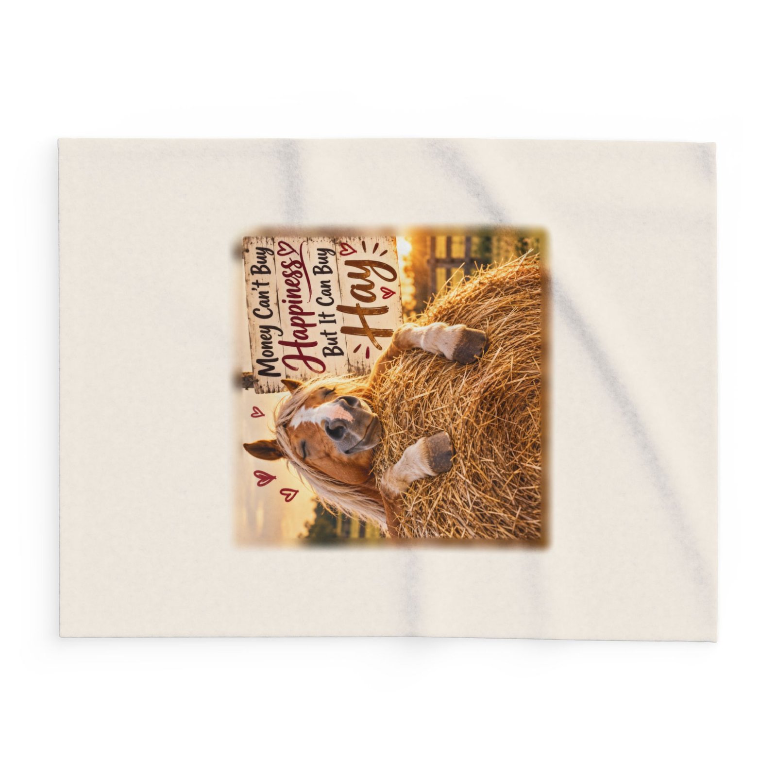 Money Can't Buy Happiness But It Can Buy Hay Blanket, Horse Lover Gift, Fleece Throw Blanket, Equestrian Gift, Pony Mum Gift - Image 2
