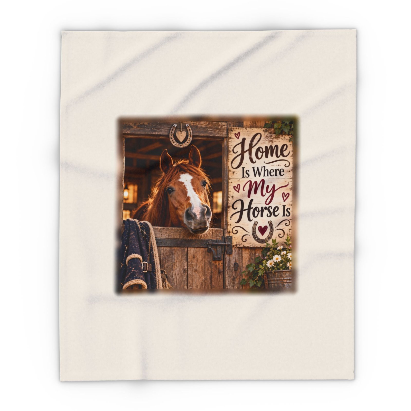 Home Is Where My Horse Is Blanket, Horse Lover Gift, Fleece Throw Blanket, Equestrian Gift, Pony Mum Gift, Cosy Horse Throw - Image 7