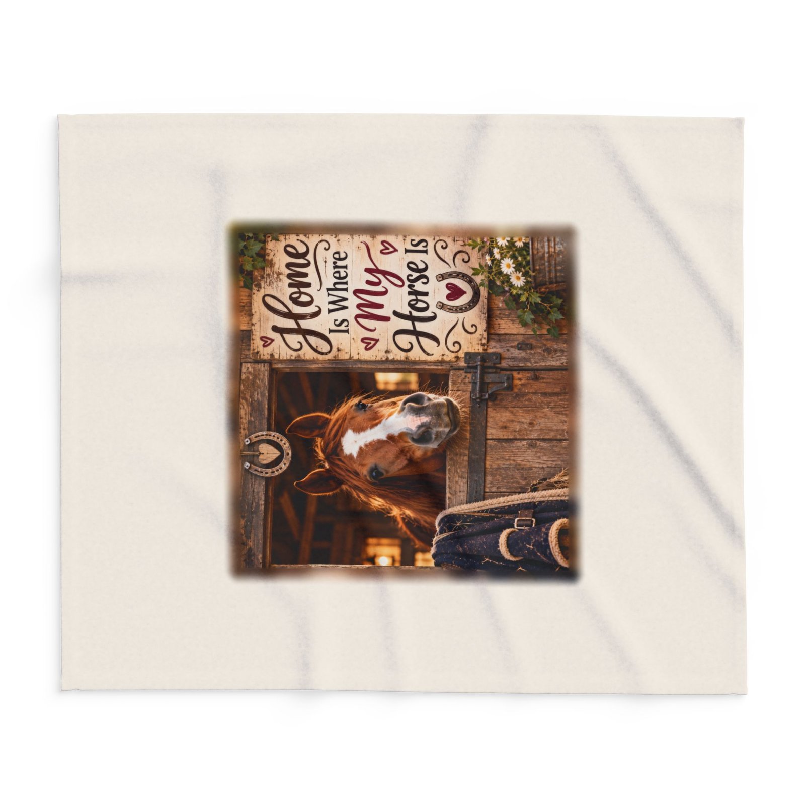 Home Is Where My Horse Is Blanket, Horse Lover Gift, Fleece Throw Blanket, Equestrian Gift, Pony Mum Gift, Cosy Horse Throw - Image 8