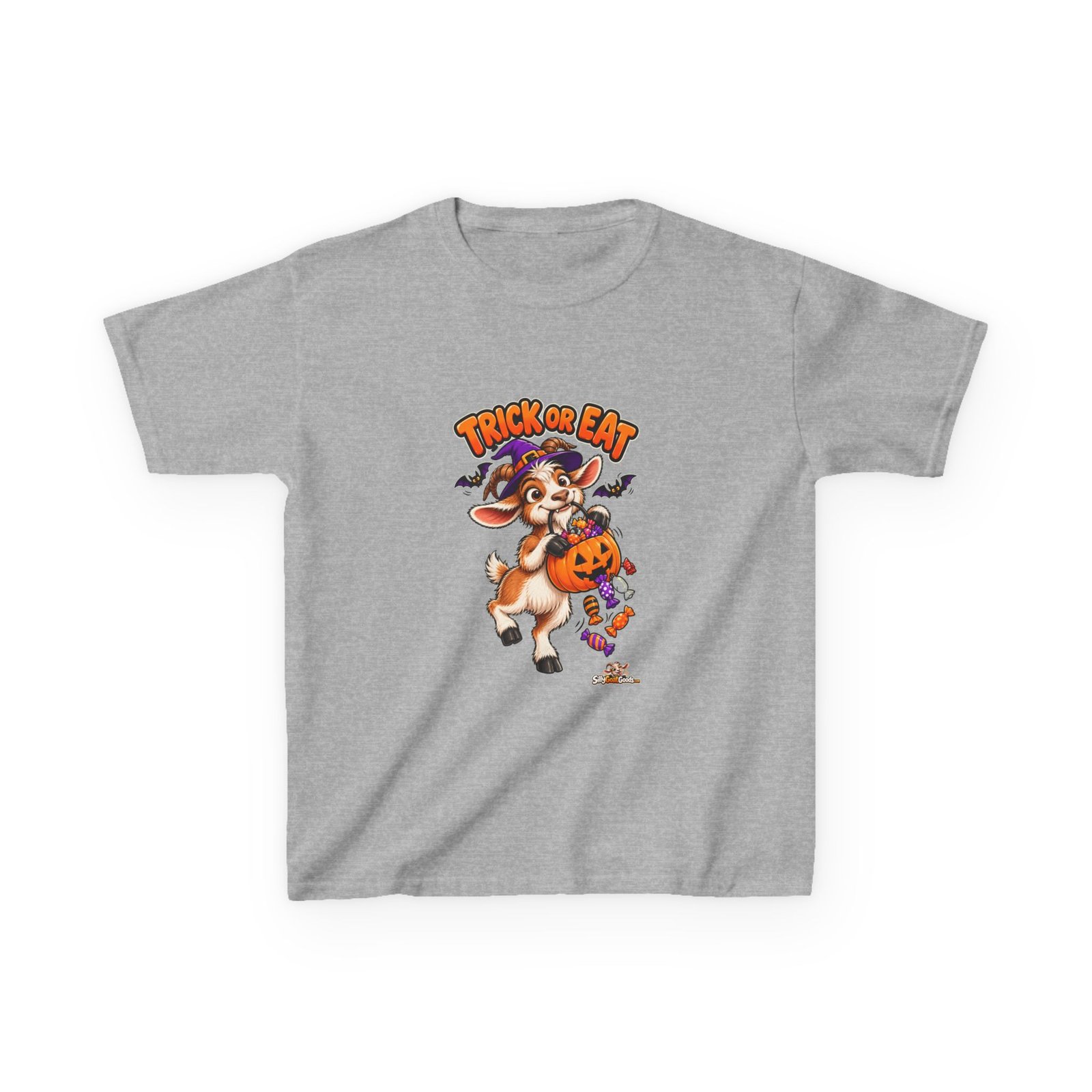 Trick or Eat Kids Halloween T-Shirt, Funny Goat Kids Tee, Childrens Halloween Top, Trick or Treat Outfit, Goat Lover Kids Gift - Image 2