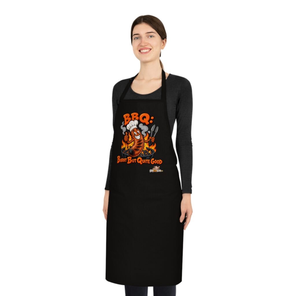 BBQ Burnt But Quite Good Funny Apron, BBQ Gift for Dad, Barbecue Apron for Men, Grill Master Fathers Day Gift, Kitchen Humour