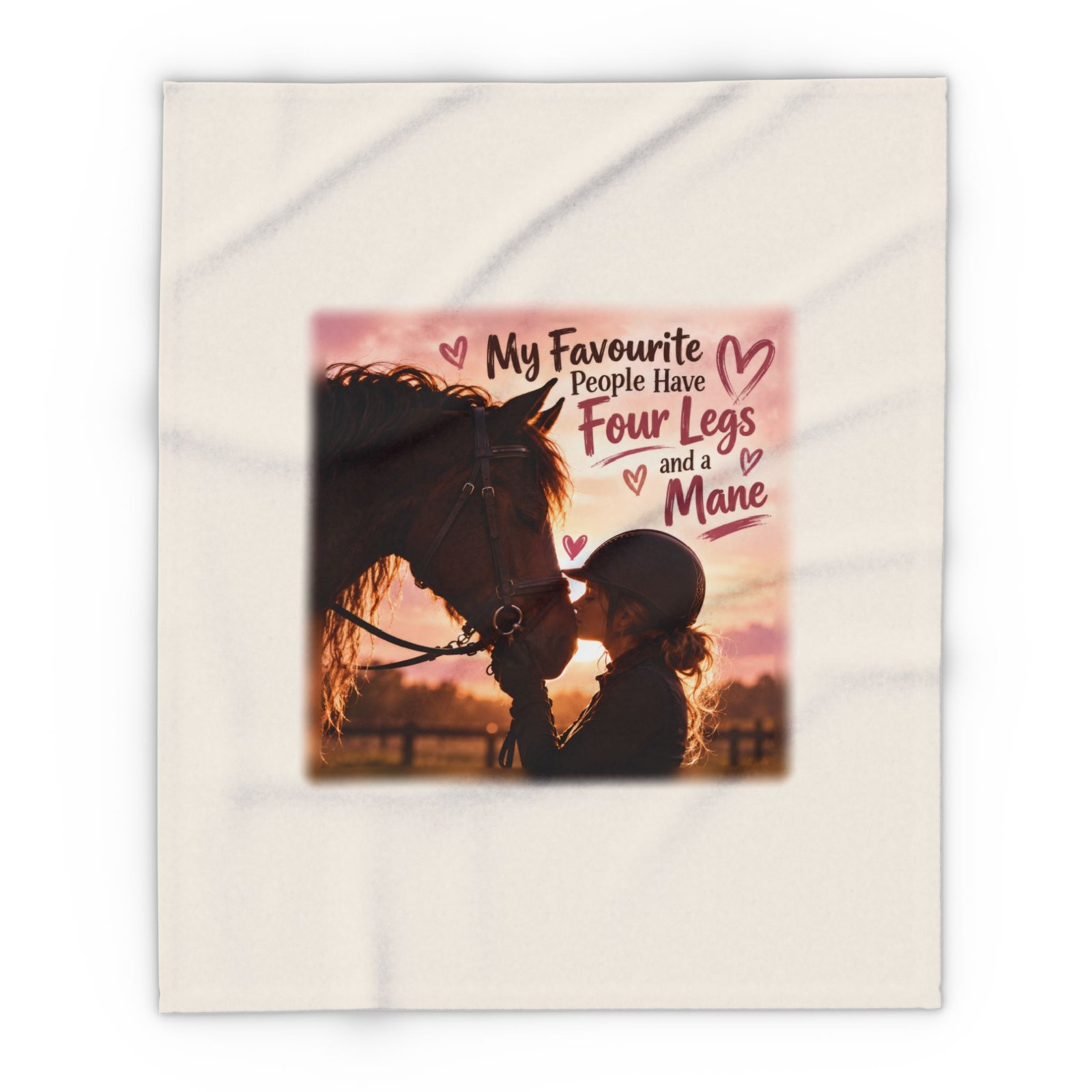 My Favourite People Have Four Legs and a Mane Blanket, Horse Lover Gift, Fleece Throw Blanket, Equestrian Gift, Pony Mum Gift - Image 7