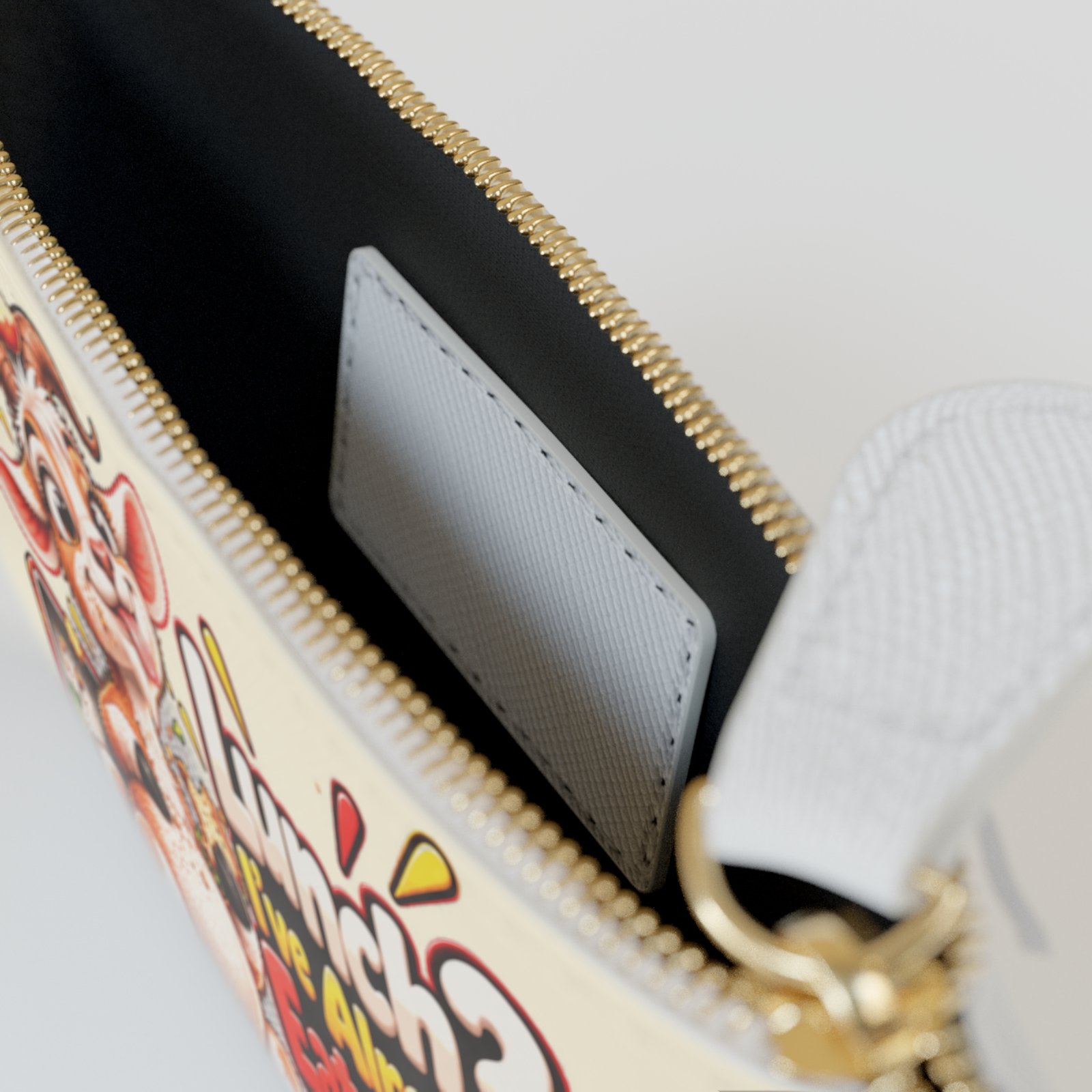 Lunch, I've Already Eaten It Mini Clutch Bag, Funny Goat Zip Purse Makeup Bag, Snack Lover Gift, Gift for Her - Image 3