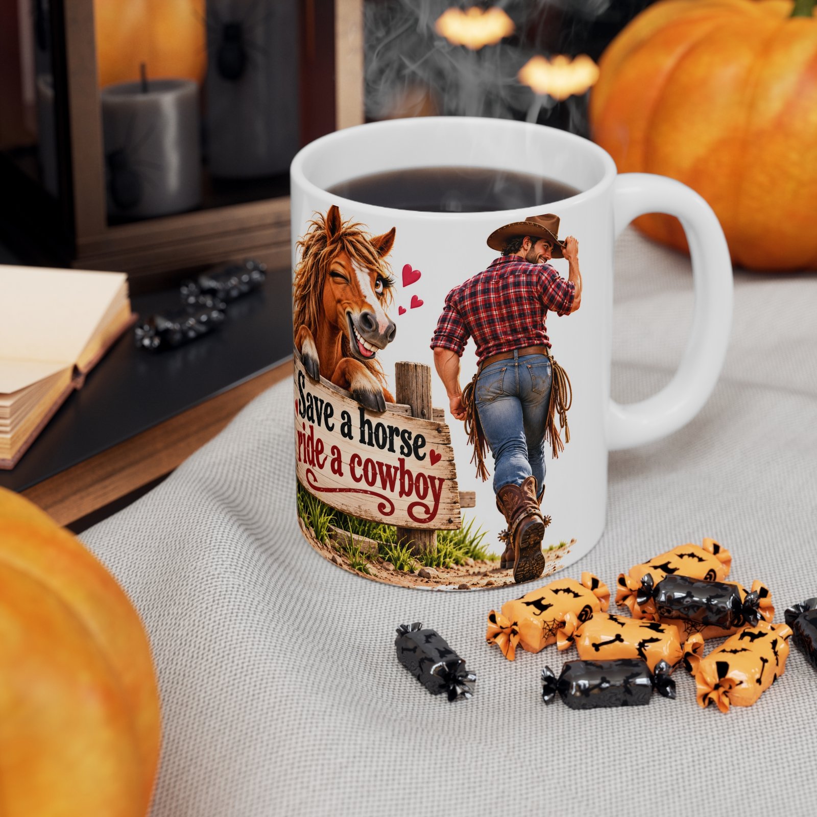 Save a Horse Ride a Cowboy Mug, Funny Rude Horse Coffee Mug, Cheeky Cowgirl Gift, Equestrian Gift for Her, Horse Lover Mug 11oz - Image 7