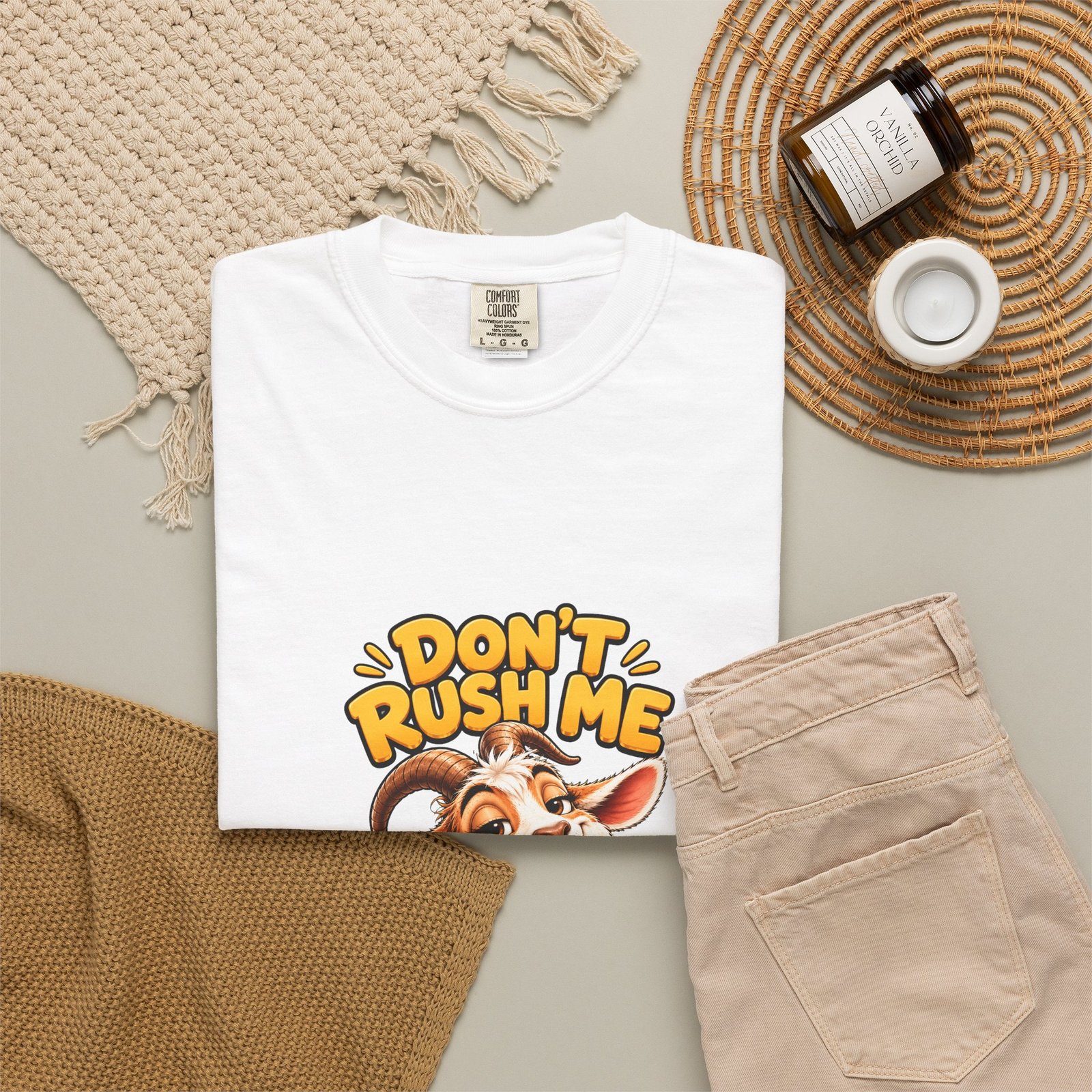 Don't Rush Me I'm Ruminating Funny Goat T-Shirt, Goat Lover Gift, Overthinker Tee, Comfort Colors Shirt, Farm Humour Gift for Him or Her - Image 4