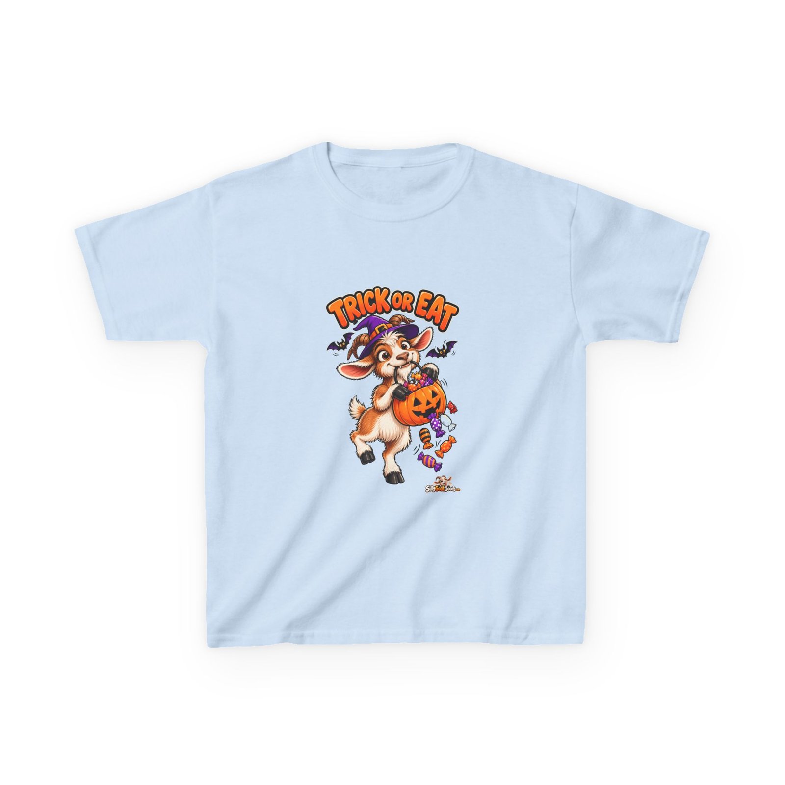 Trick or Eat Kids Halloween T-Shirt, Funny Goat Kids Tee, Childrens Halloween Top, Trick or Treat Outfit, Goat Lover Kids Gift - Image 3