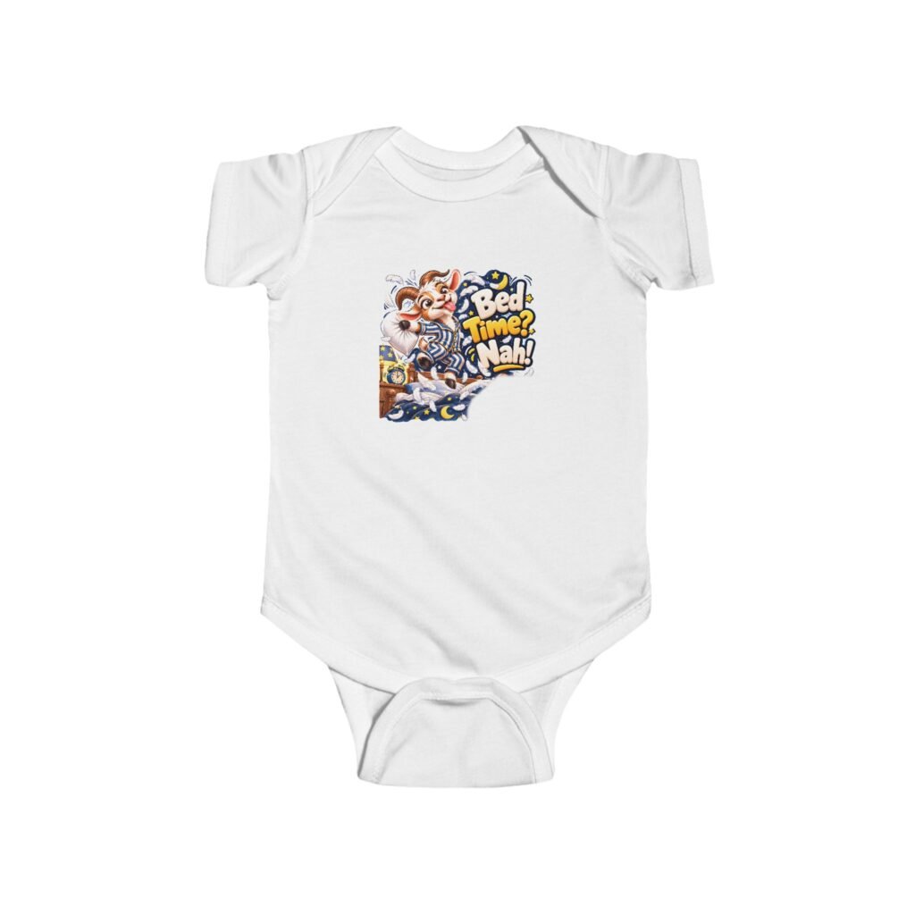 Bed Time Nah Baby Bodysuit, Funny Goat Baby Vest, Cheeky Baby Grow, Baby Shower Gift, New Baby Gift, Funny Babywear