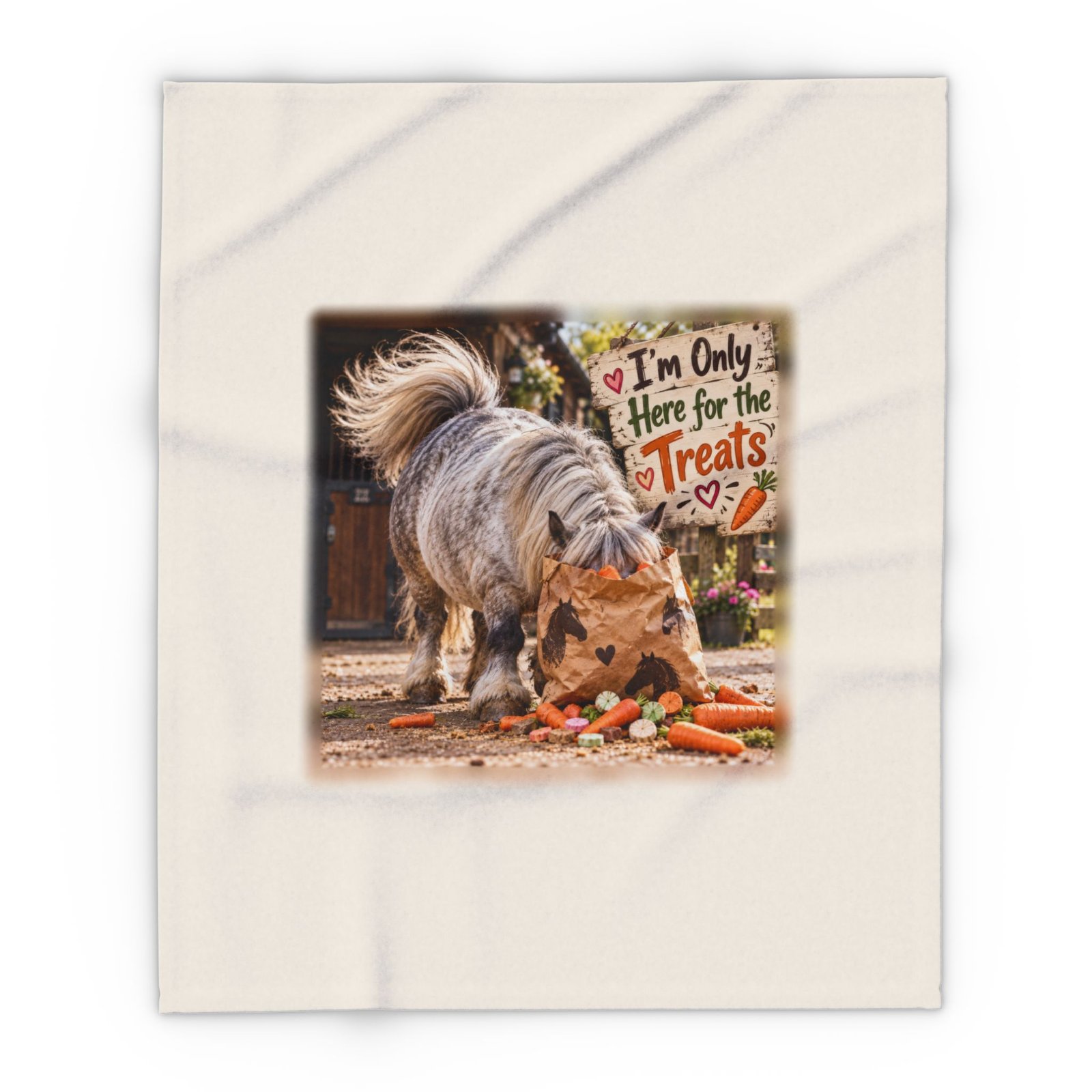 I'm Only Here for the Treats Blanket, Horse Lover Gift, Fleece Throw Blanket, Equestrian Gift, Pony Mum Gift, Cosy Horse Throw - Image 7