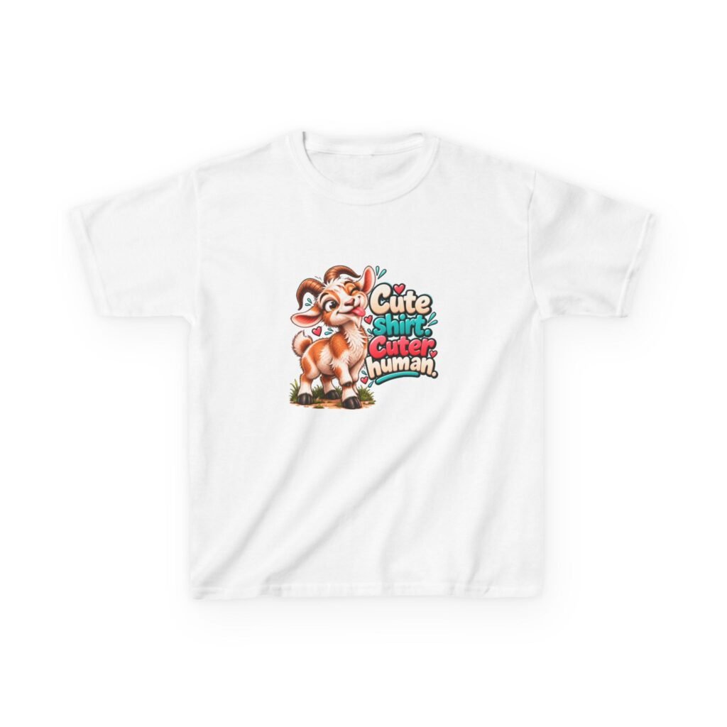 Cute Shirt Cuter Human Kids T-Shirt, Funny Goat Kids Tee, Cheeky Children's Shirt, Kids Birthday Gift, Girls Boys Funny Tee