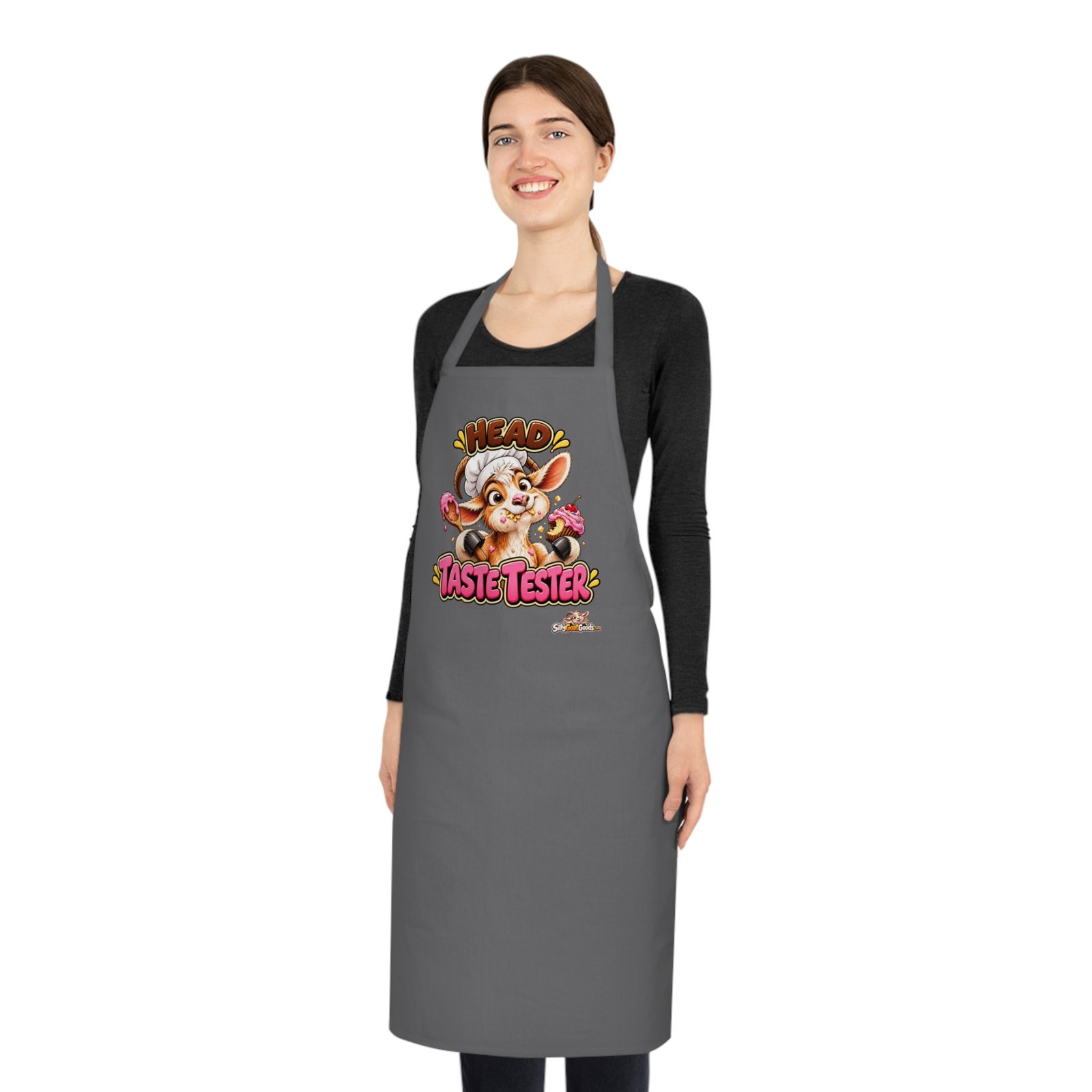 Head Taste Tester Funny Goat Apron, Baking Apron Gift, Goat Lover Gift, Kitchen Apron for Men or Women, Cake Lover Gift - Image 3