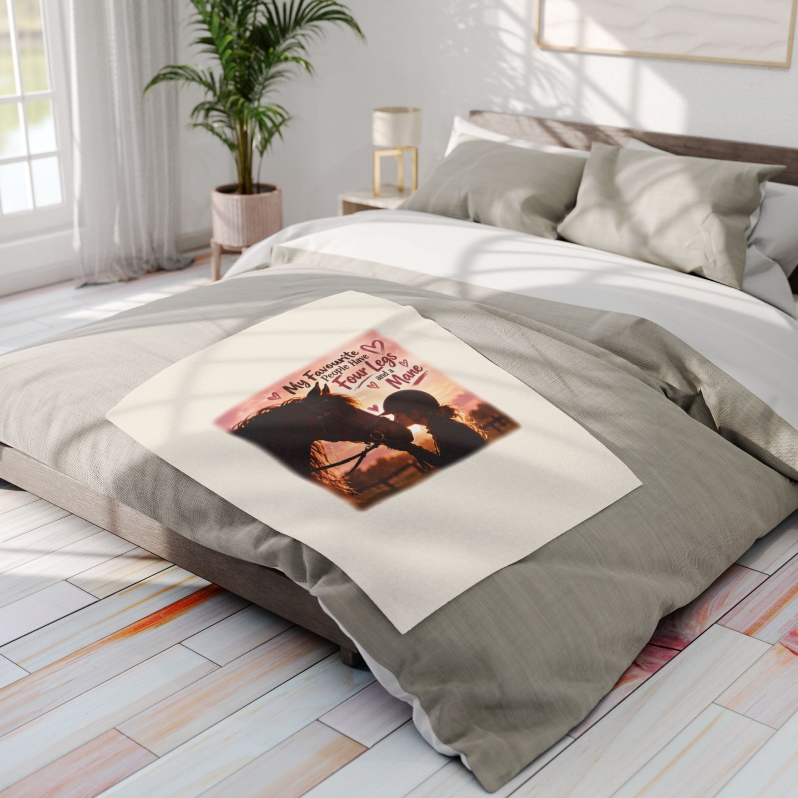 My Favourite People Have Four Legs and a Mane Blanket, Horse Lover Gift, Fleece Throw Blanket, Equestrian Gift, Pony Mum Gift - Image 6