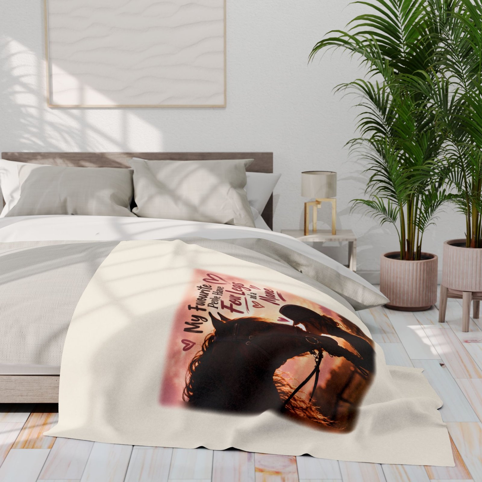 My Favourite People Have Four Legs and a Mane Blanket, Horse Lover Gift, Fleece Throw Blanket, Equestrian Gift, Pony Mum Gift - Image 11