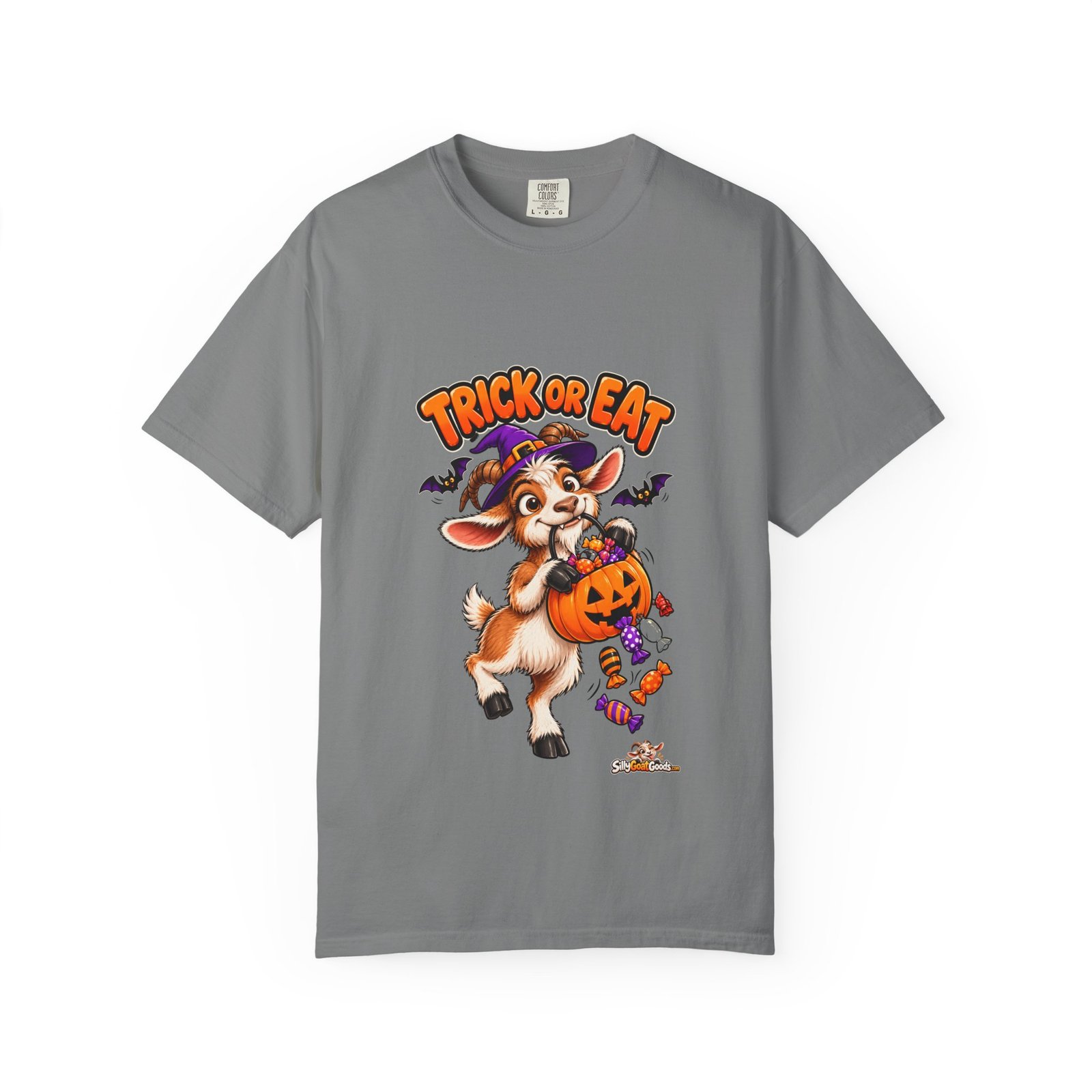 Trick or Eat Funny Goat Halloween T-Shirt, Goat Lover Gift, Family Matching Halloween Tee, Comfort Colors Shirt for Him or Her - Image 6