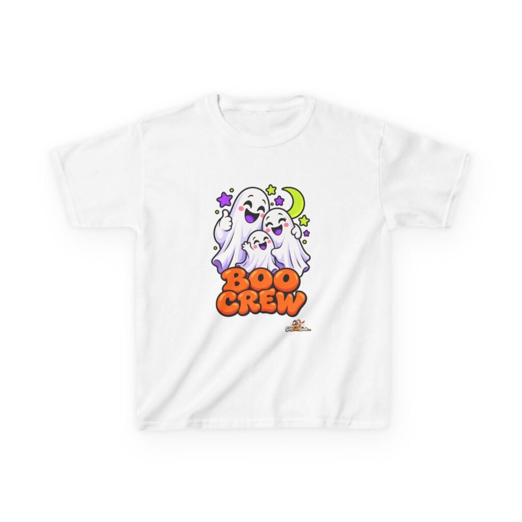 Boo Crew Kids Halloween T-Shirt, Cute Ghost Kids Tee, Family Matching Halloween Top, Childrens Trick or Treat Outfit