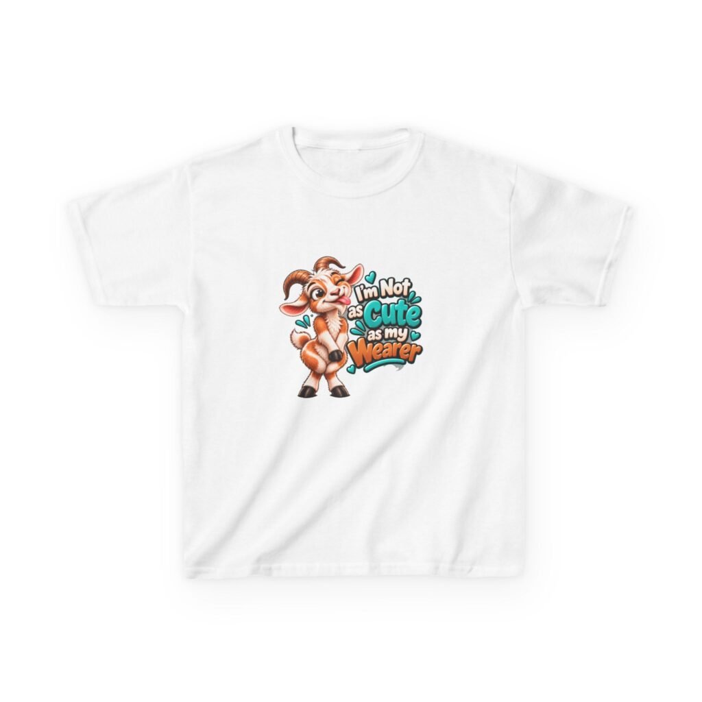 Not as Cute as My Wearer Kids T-Shirt, Funny Goat Kids Tee, Cheeky Children's Shirt, Kids Birthday Gift, Girls Boys Funny Tee