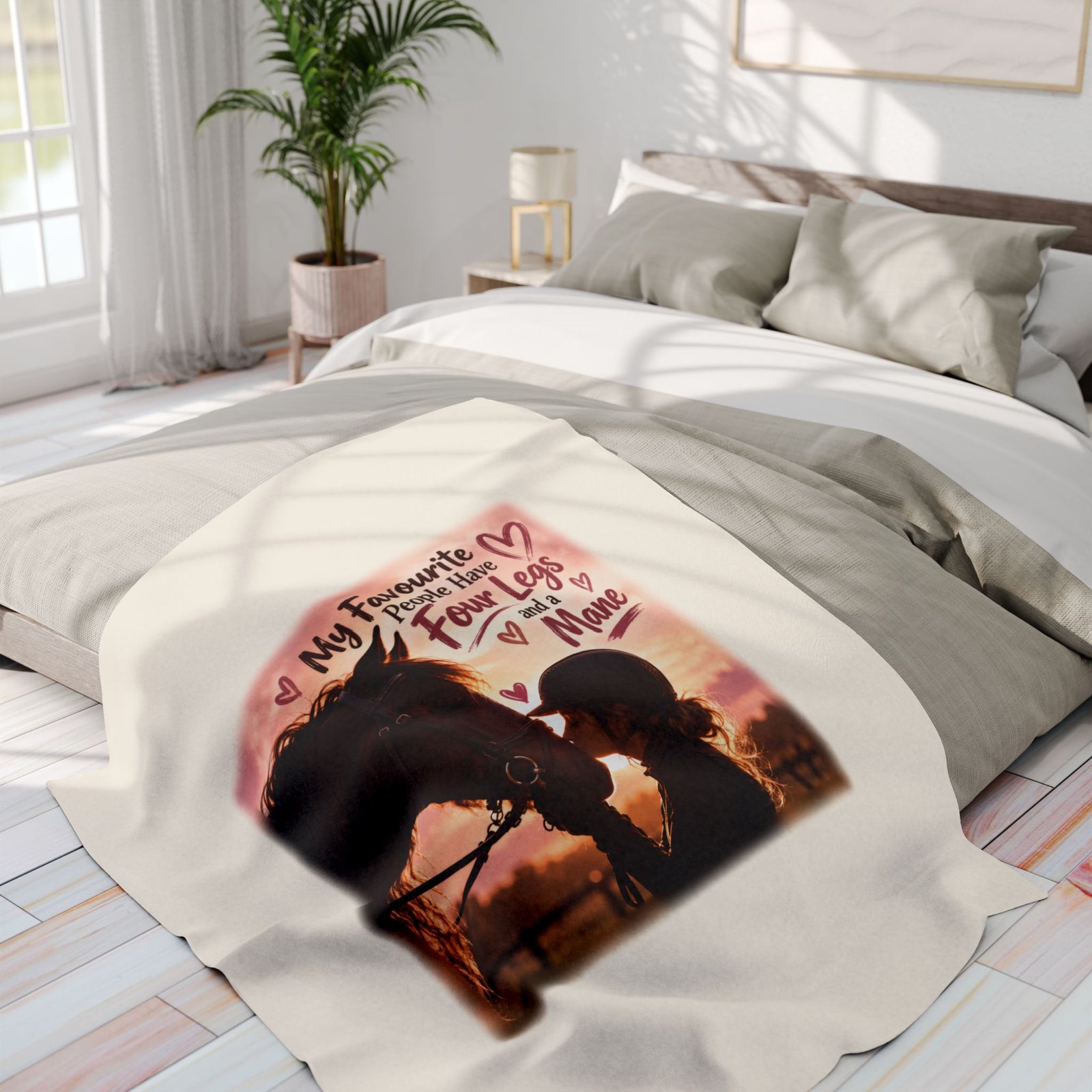 My Favourite People Have Four Legs and a Mane Blanket, Horse Lover Gift, Fleece Throw Blanket, Equestrian Gift, Pony Mum Gift - Image 12