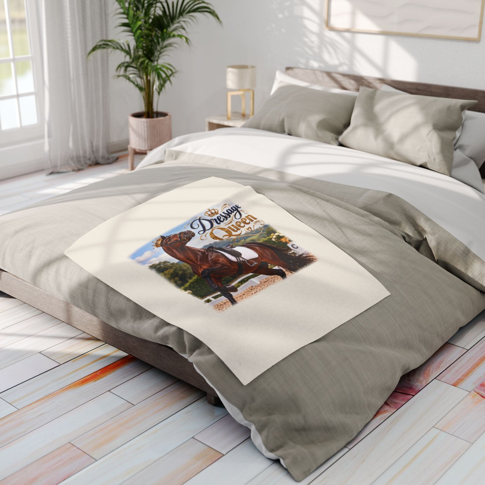 Dressage Queen Blanket, Horse Lover Gift, Fleece Throw Blanket, Equestrian Gift, Pony Mum Gift, Cosy Horse Throw - Image 6