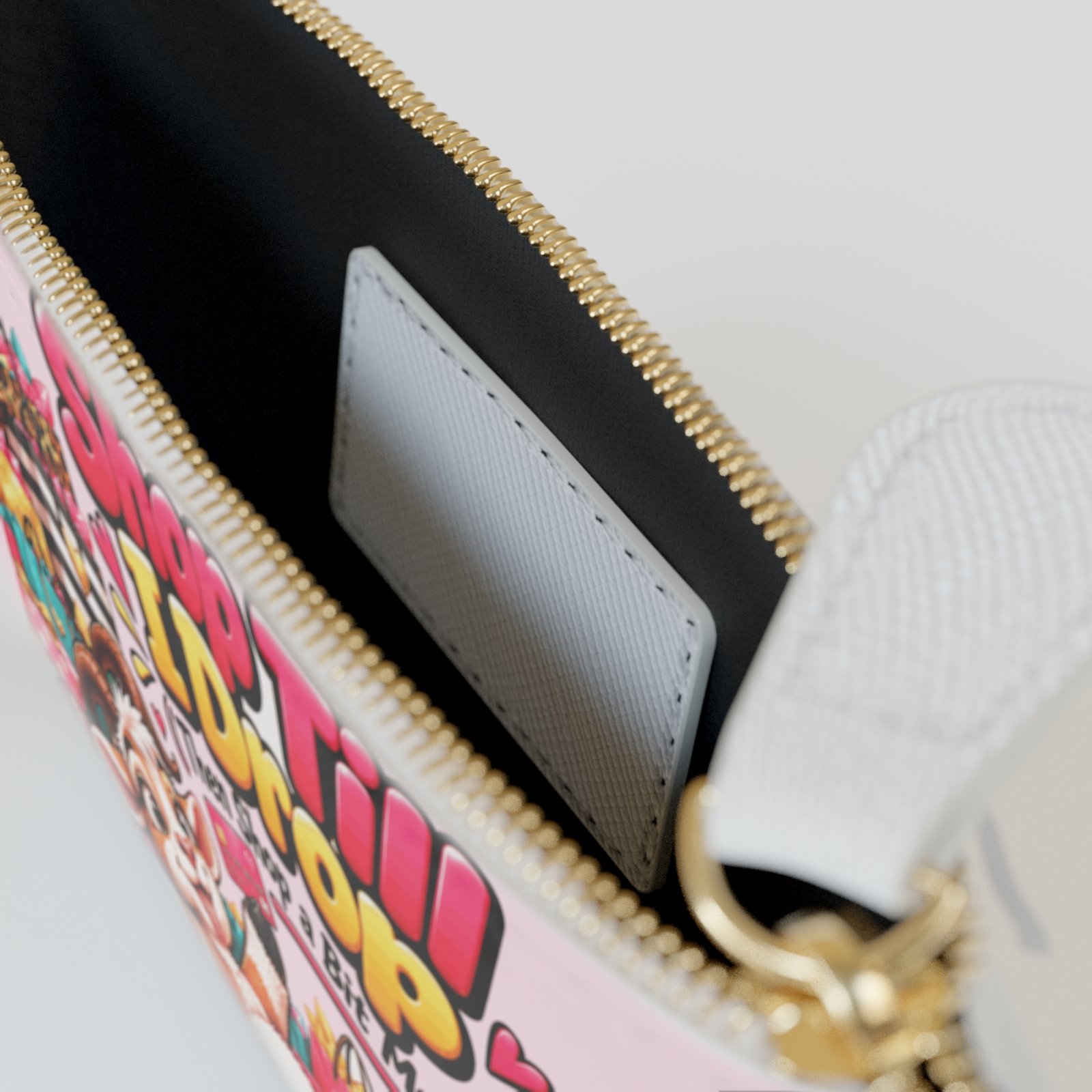 Shop Till I Drop (Then Shop a Bit More) Mini Clutch Bag, Funny Goat Zip Purse Makeup Bag, Shopaholic Gift, Gift for Her - Image 3