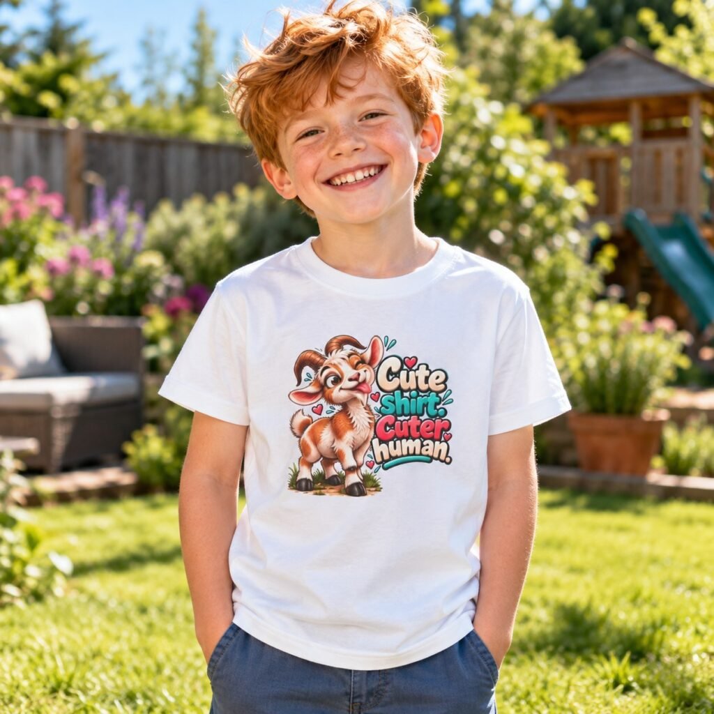 Child wearing the Cute Shirt Cuter Human Kids T-Shirt